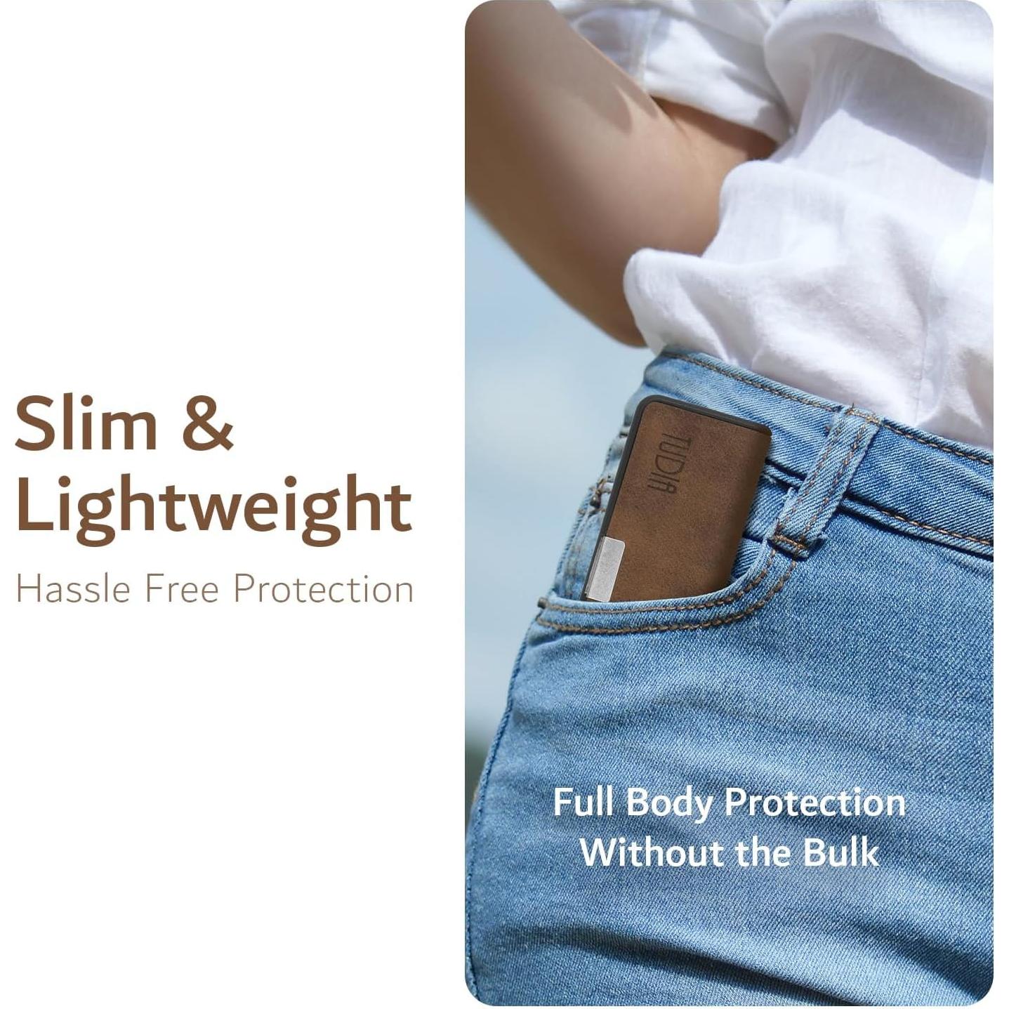 Funda de cuero TUDIA para KardiaMobile 6L, magnética