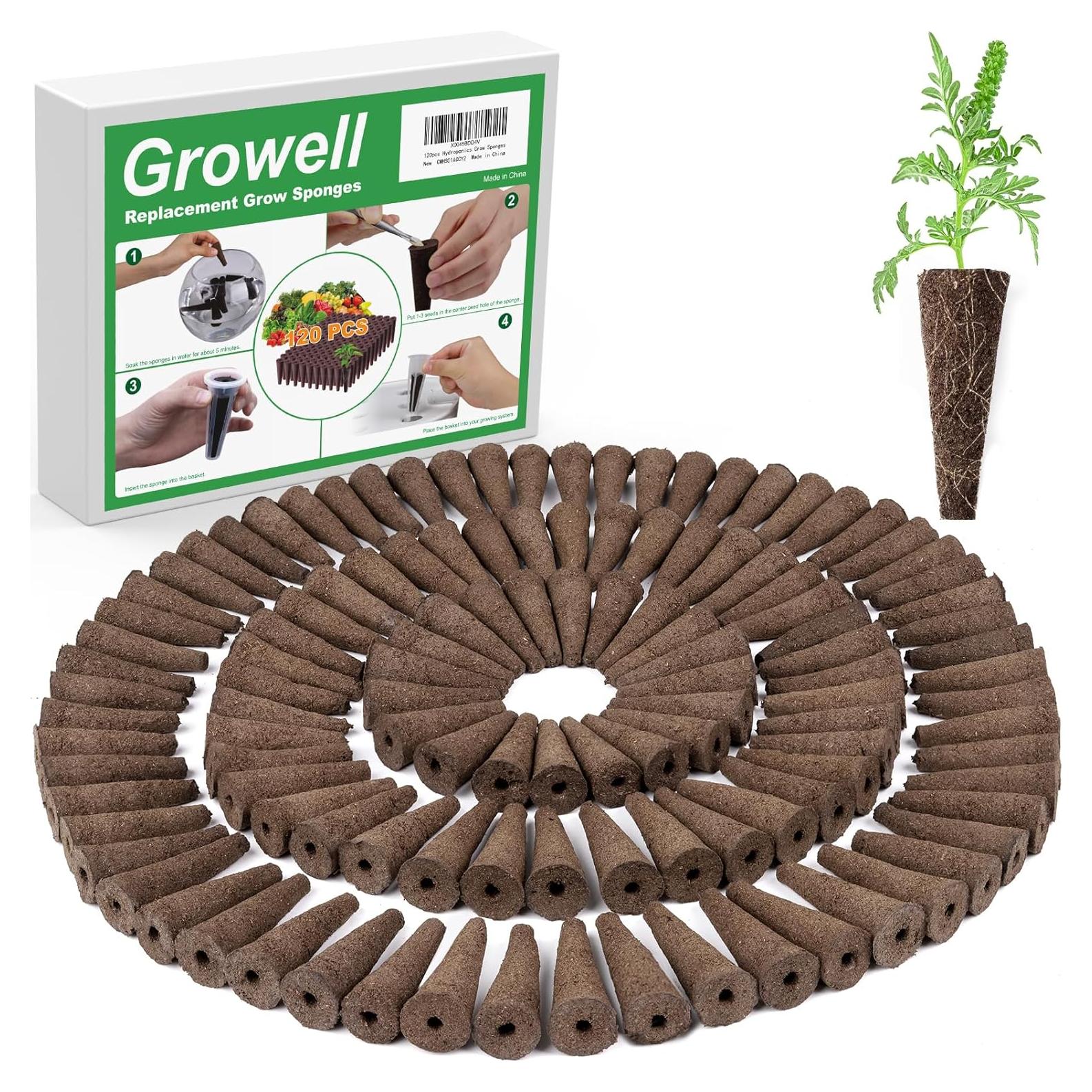 Esponjas Hidropónicas Growell 120 Piezas para Cultivo Interior