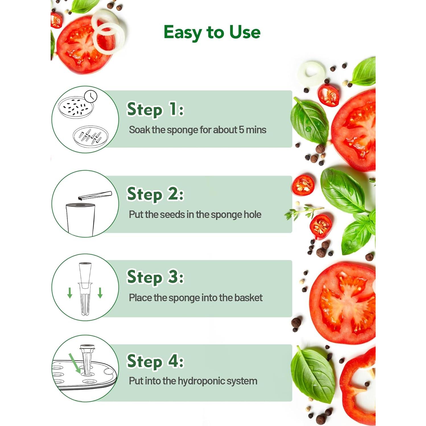Esponjas Hidropónicas Growell 120 Piezas para Cultivo Interior