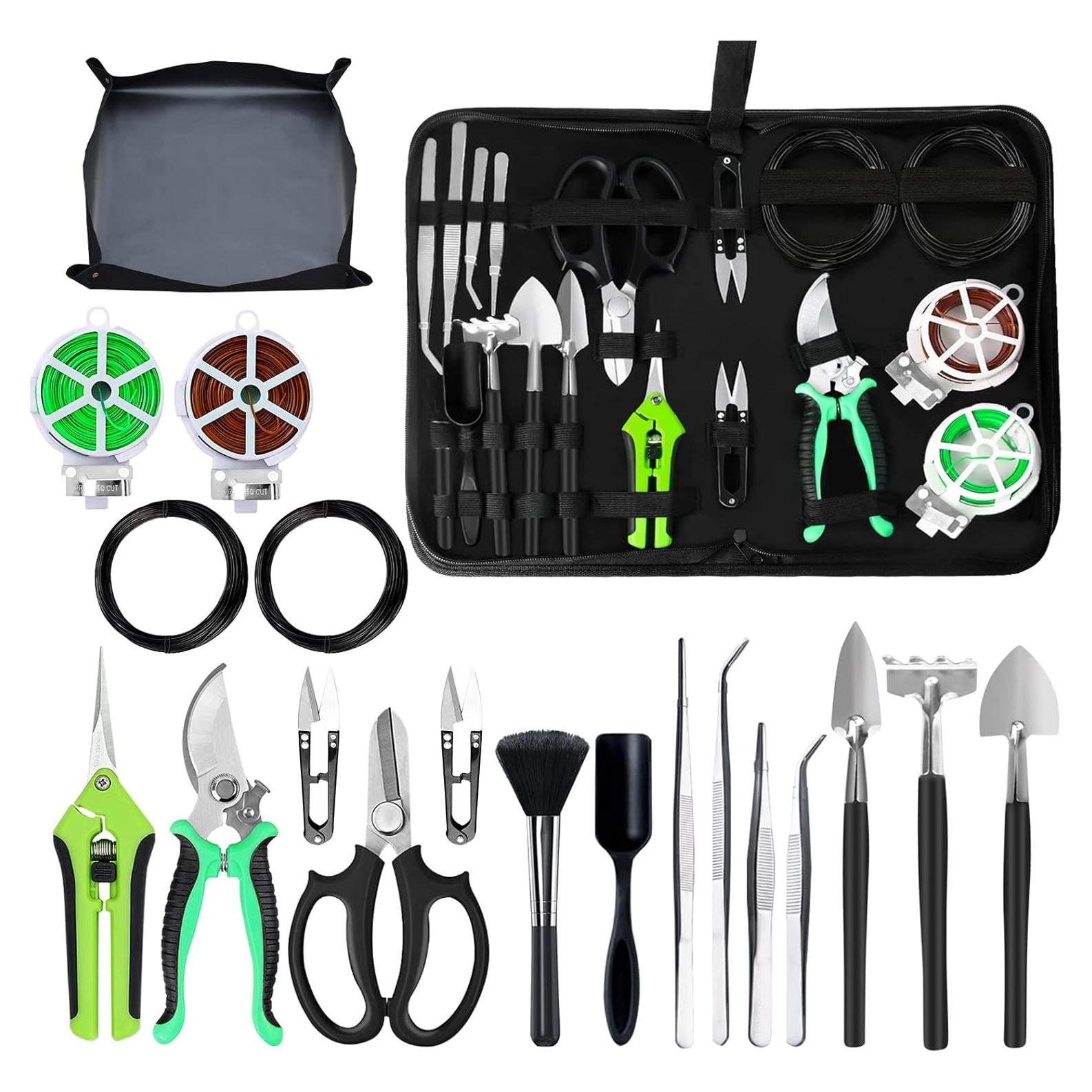 Kit de Bonsai Taschyas 20 Piezas Herramientas Jardinería