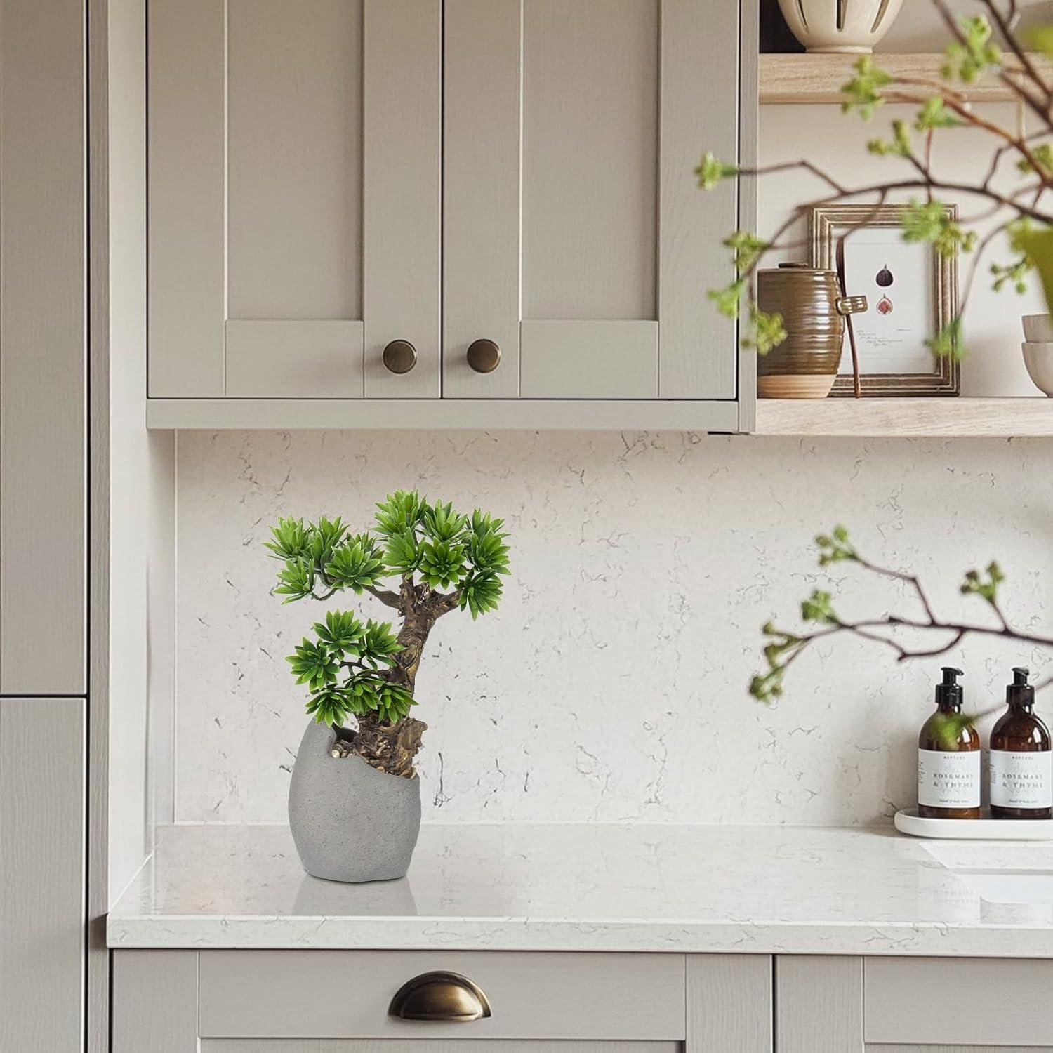 Árbol Bonsai Falso DILATATA 35 cm con Maceta de Cemento