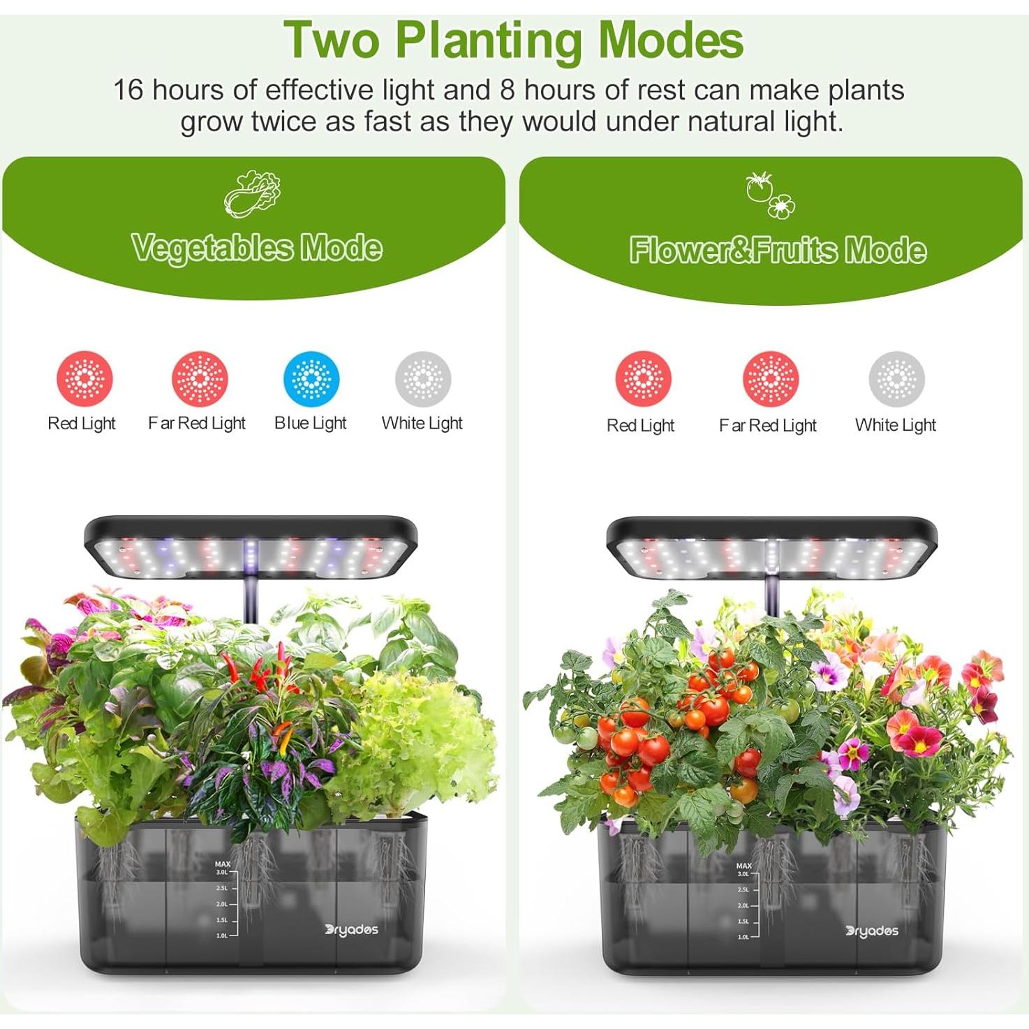 Sistema Hidropónico DRYADES 8 Cápsulas 4.5L con Luz LED