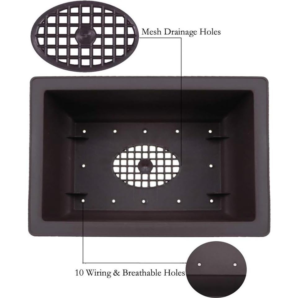 Macetas Cuadradas MUZHI 6 Piezas Retro 16.5 cm para Bonsai