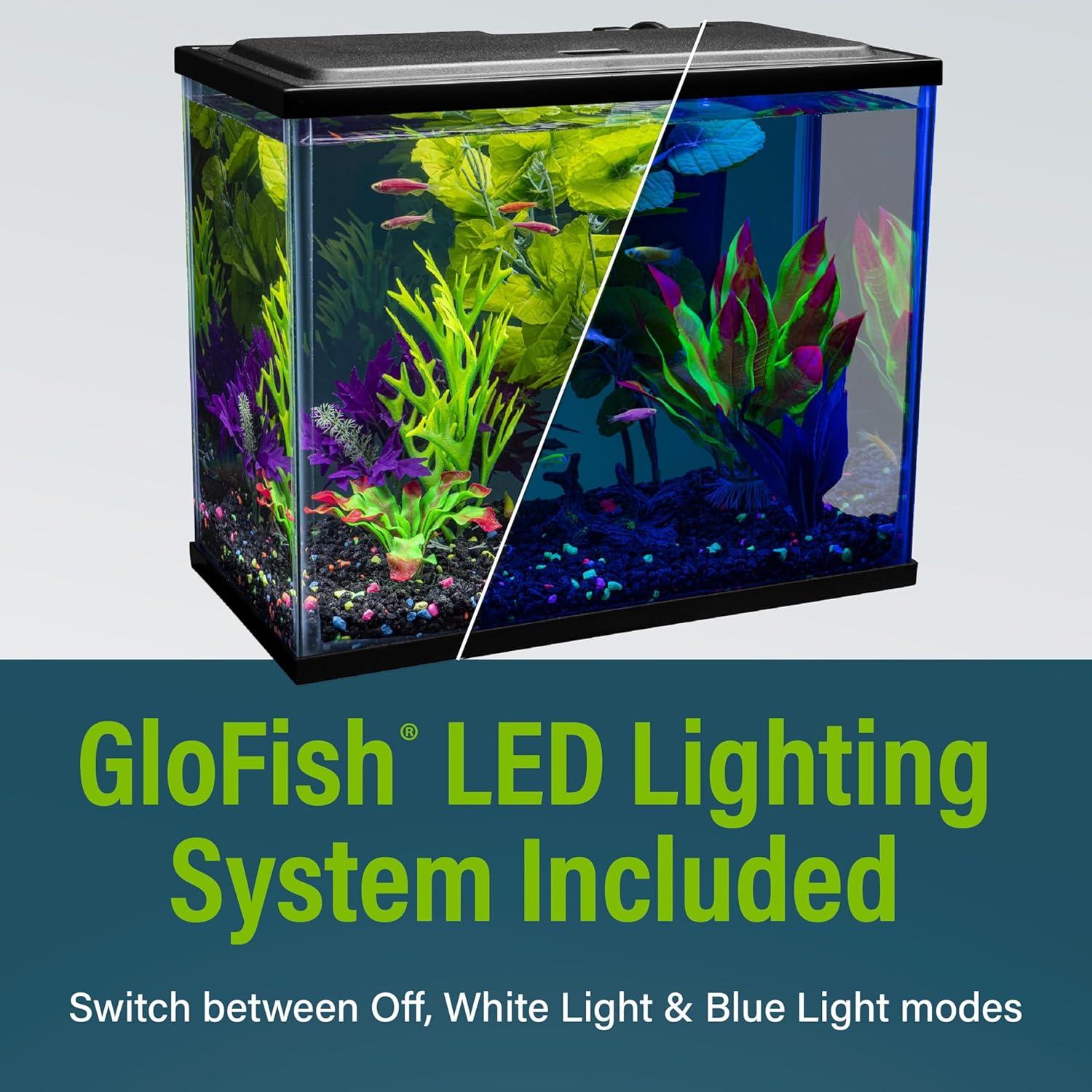 Kit de Acuario GloFish 6.6 Galones con LED y Filtro Tetra