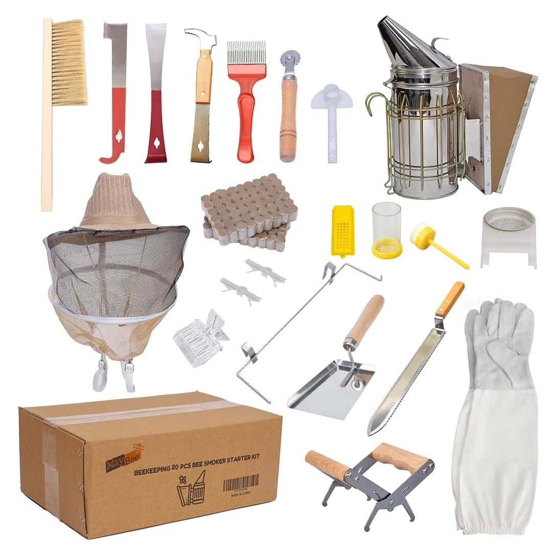 Kit de Apicultura Wiz Bir 22 Piezas con Ahumador y Velo