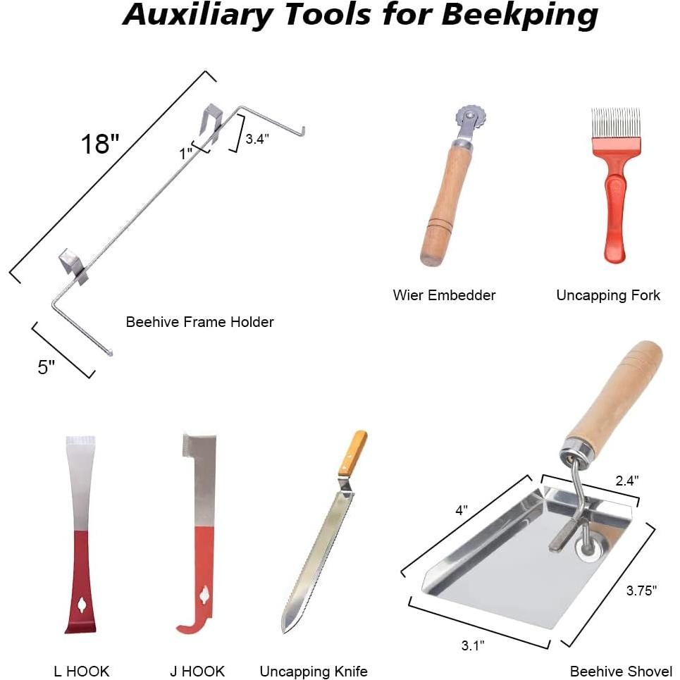 Kit de Apicultura Wiz Bir 22 Piezas con Ahumador y Velo