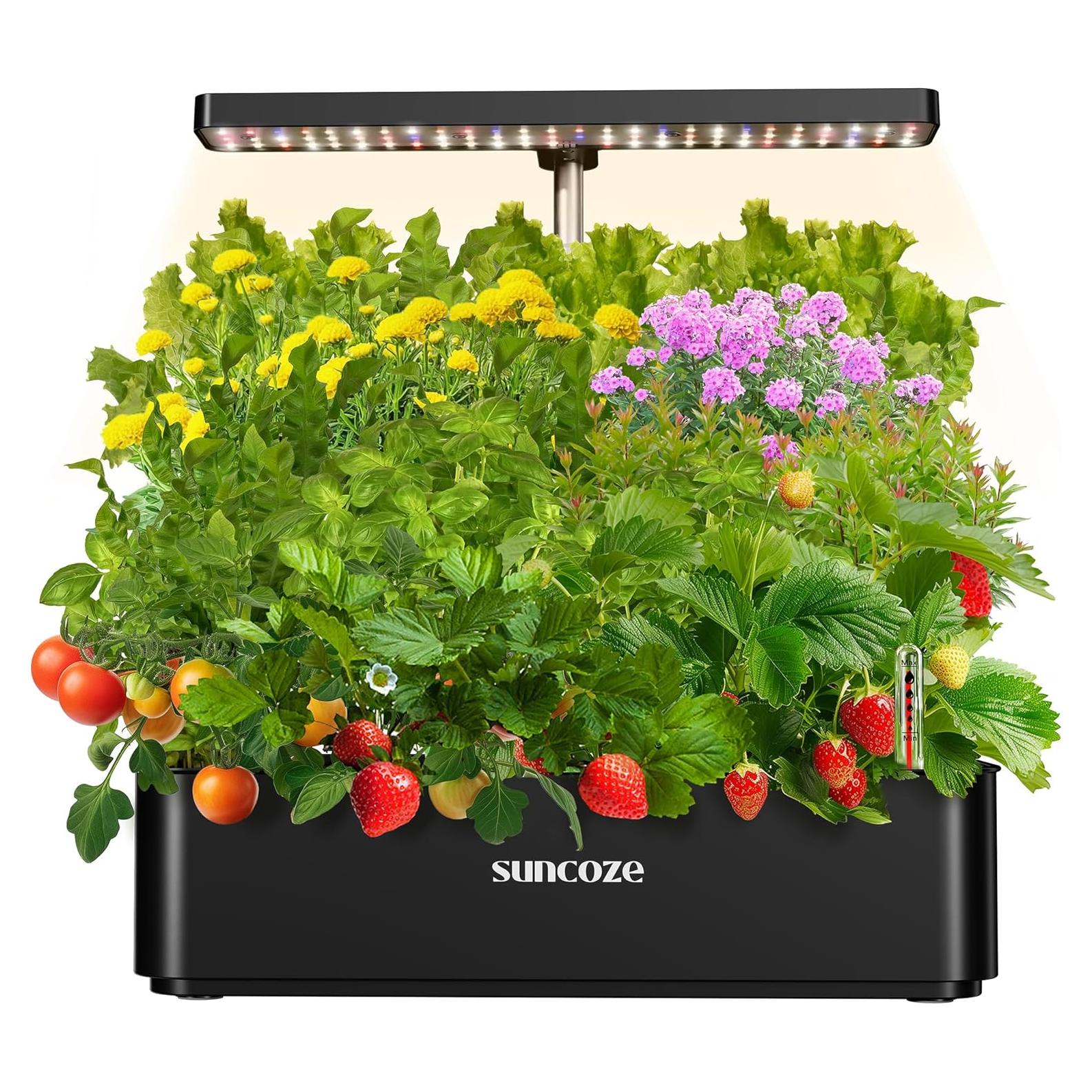 Sistema Hidropónico SUNCOZE 12 Cápsulas 4L Luz LED 24W