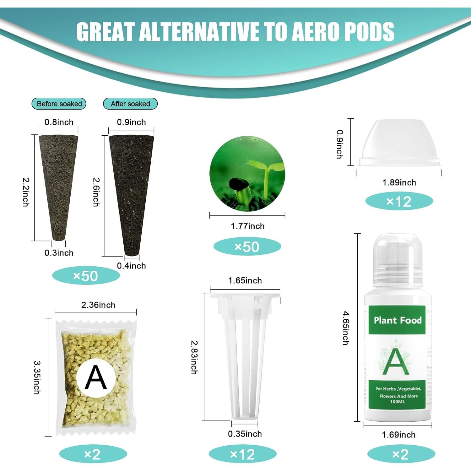 Kit de Cápsulas de Semillas Haligo 128 pcs Hidropónico