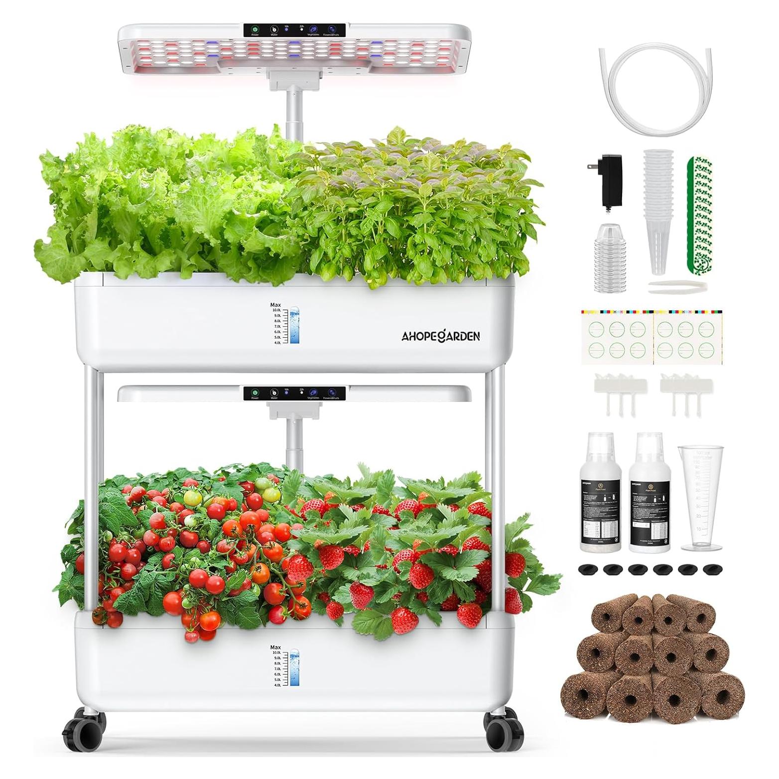 Sistema de Cultivo Hidropónico Ahopegarden 20L con Luz LED 44 Cápsulas