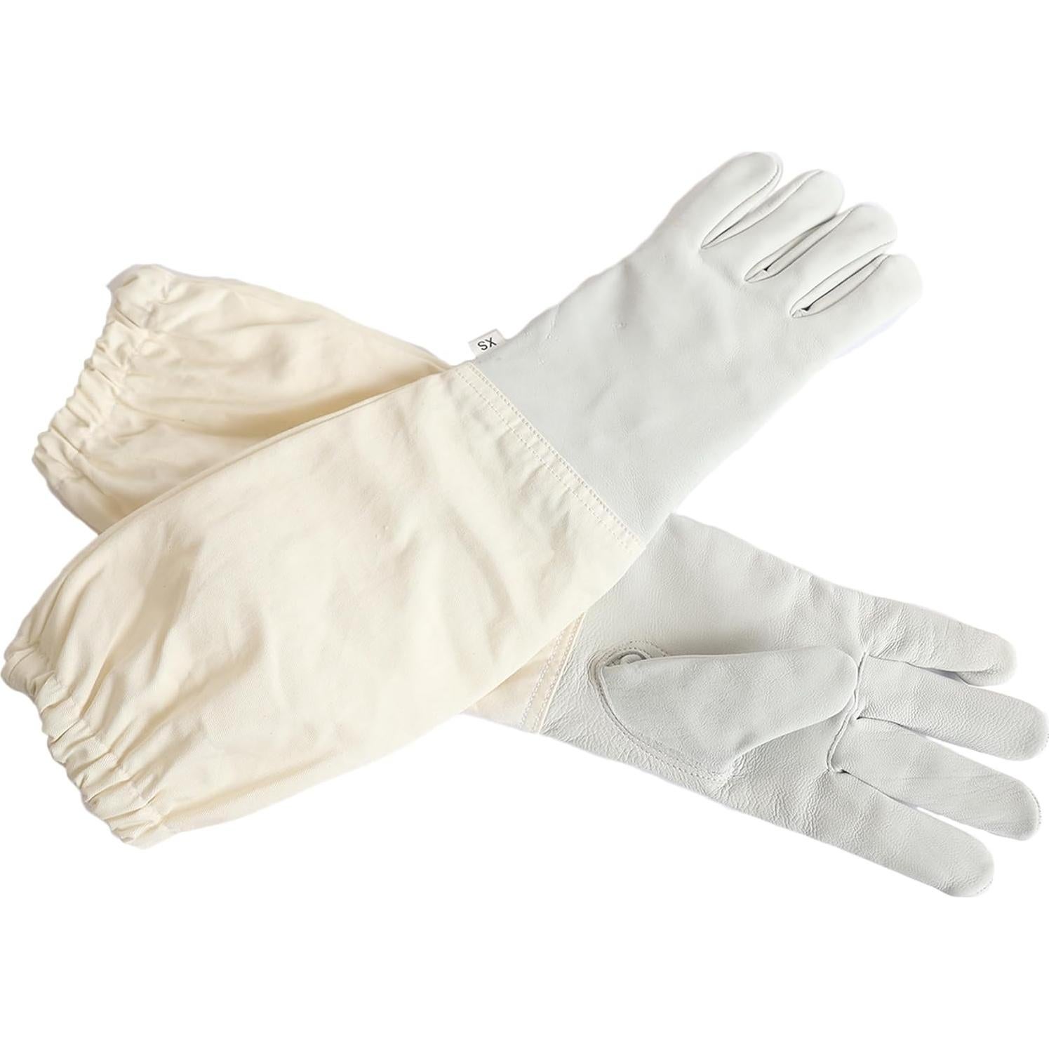 Guante de Apicultor Cuero de Cabra Manga Larga Mediano