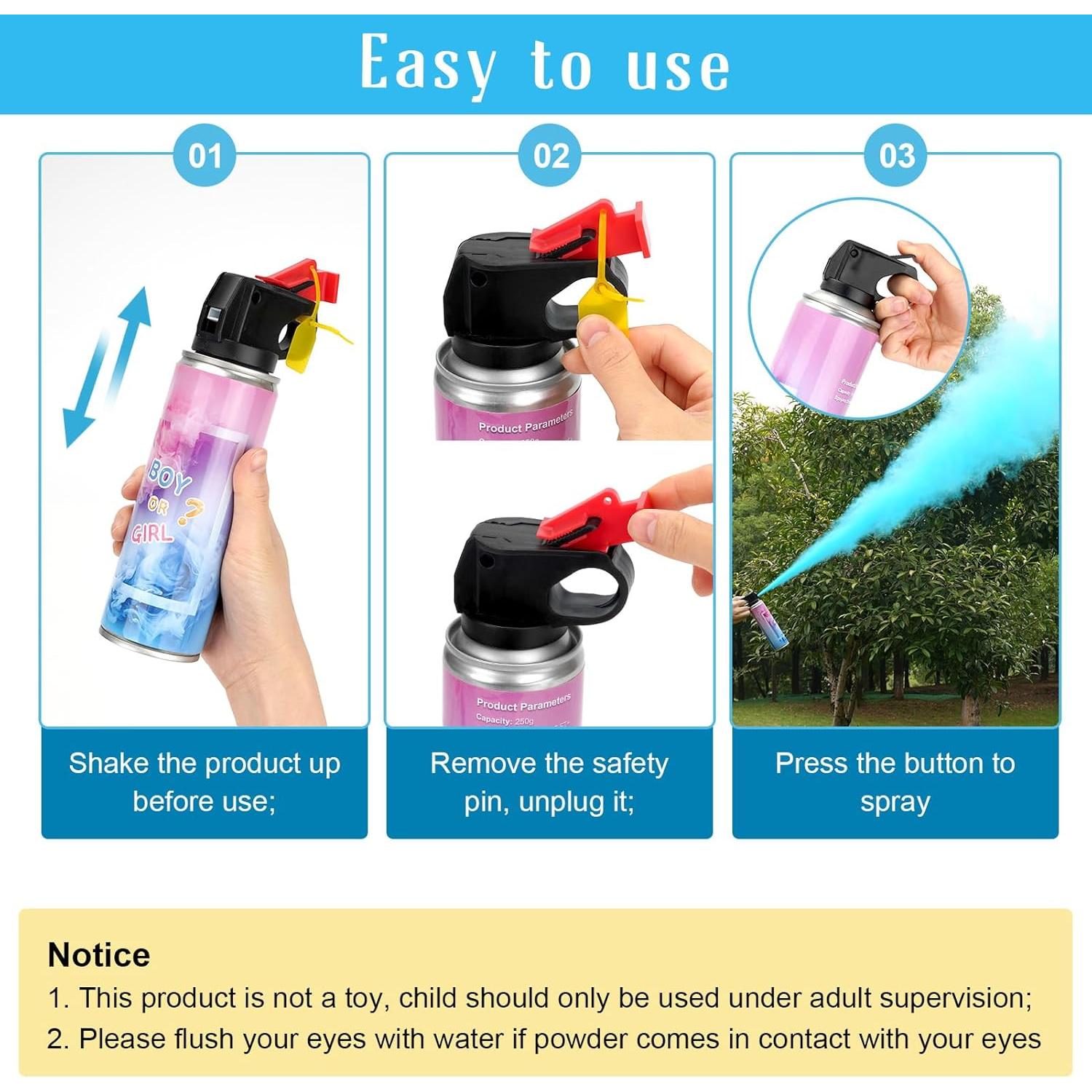 Extintor de Revelación de Género QIYVLOS 2 Paquetes Azul