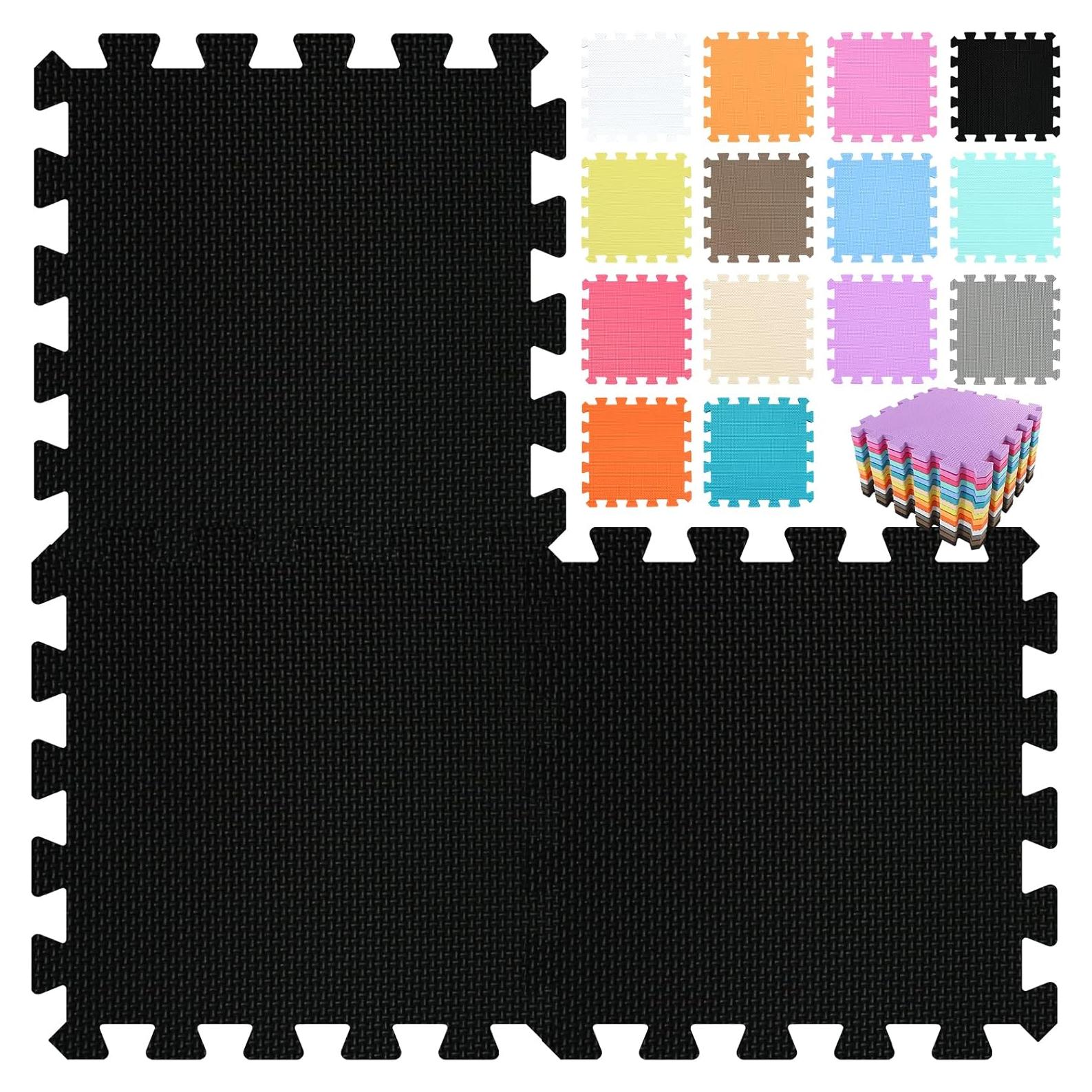 Alfombra Puzzle EVA qqpp 18 Azulejos Negra 30x30 cm