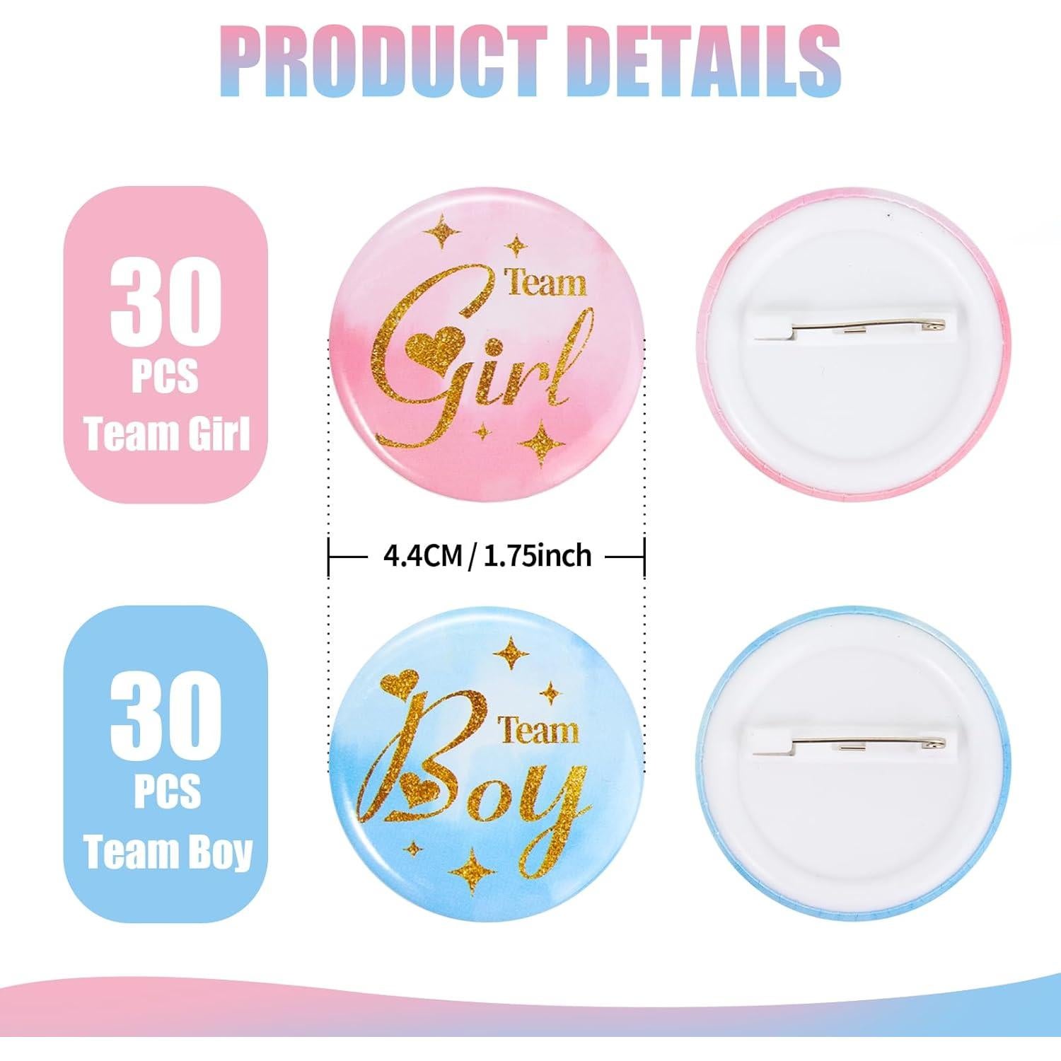 Pins de Revelación de Género 60Pcs 4.4cm - Mr Cozy