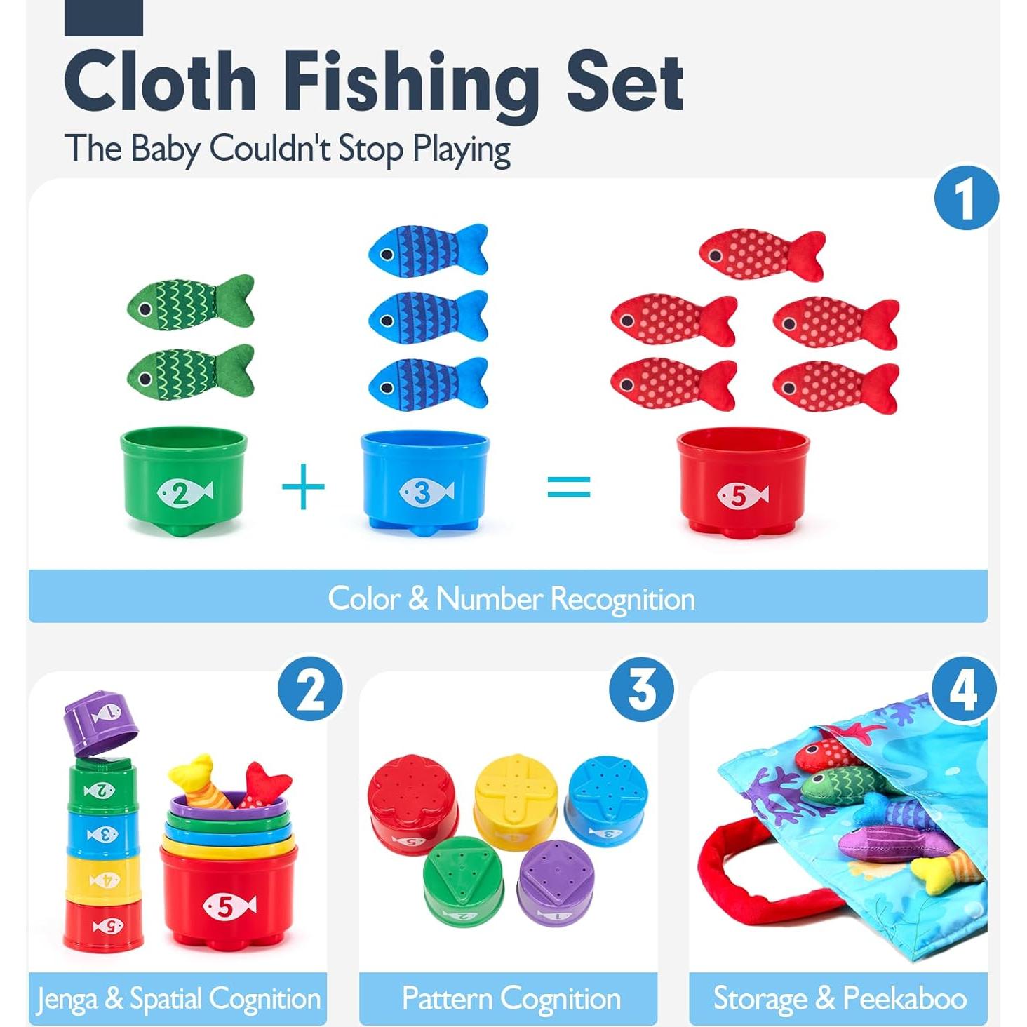 Juego de Pesca Hahaland 10 en 1 para Niños de 1 a 3 Años