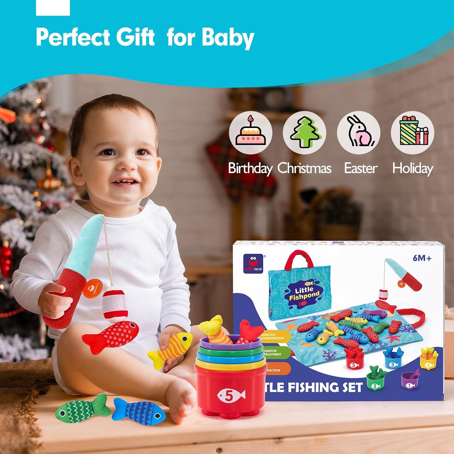 Juego de Pesca Hahaland 10 en 1 para Niños de 1 a 3 Años