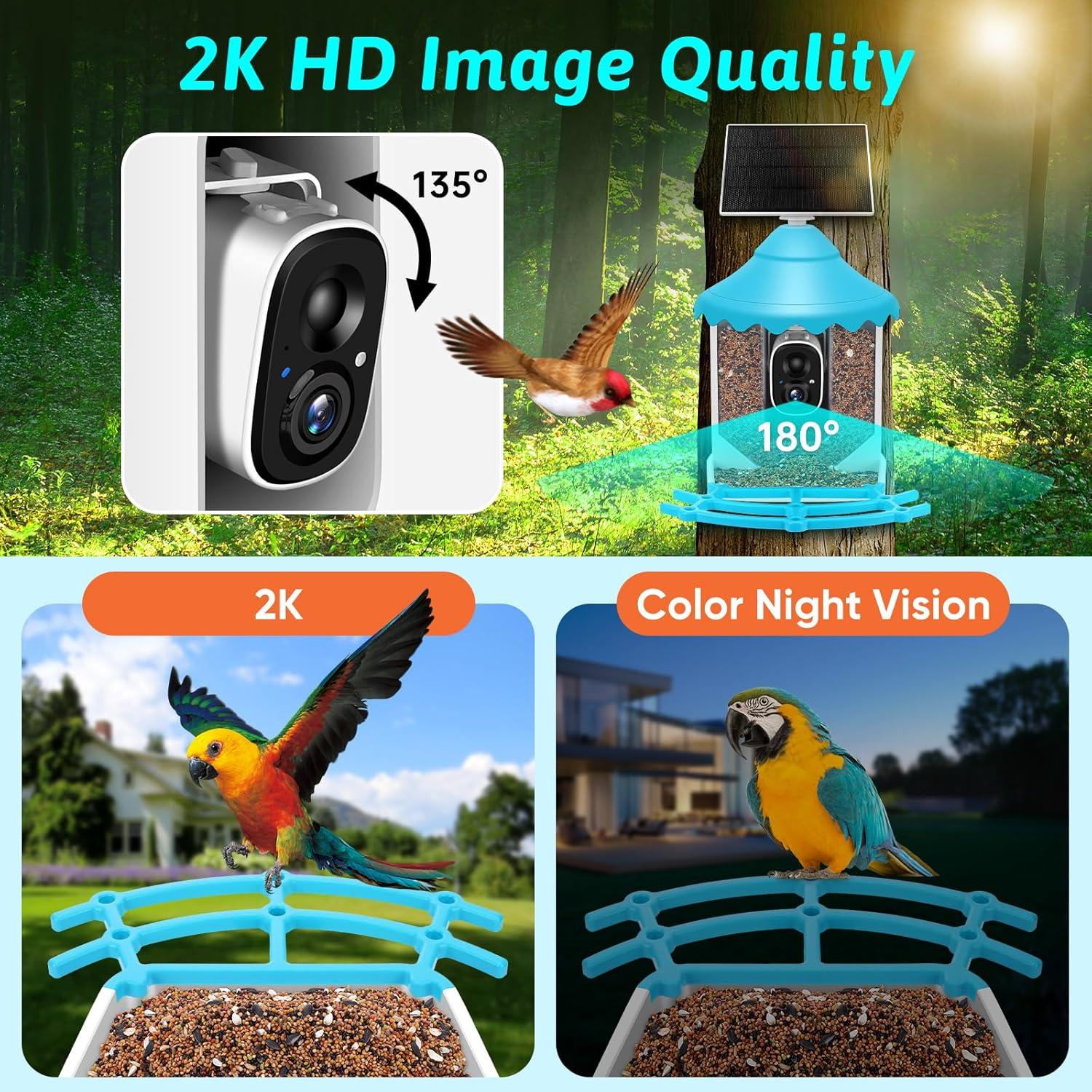 Comedero Inteligente para Aves MYPIN con Cámara 2K HD