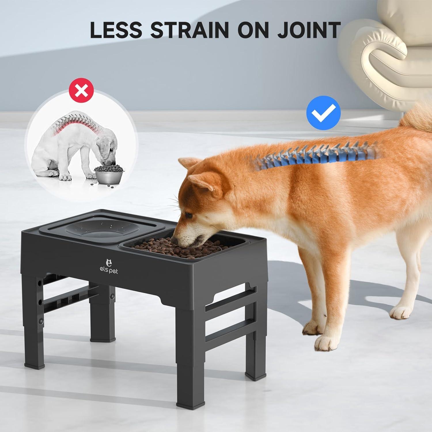 Cuencos Elevados para Perros ELS PET Ajustables 8.6-28.7 cm