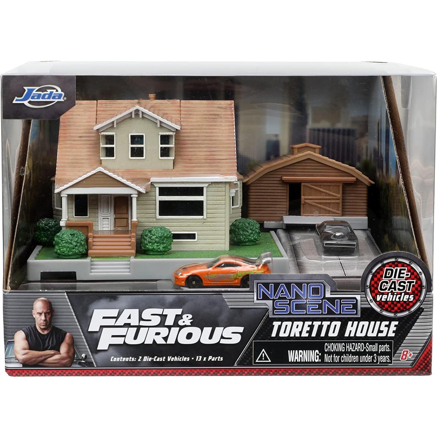 Diorama Casa Dom Toretto Jada Toys con 2 coches 4,19 cm