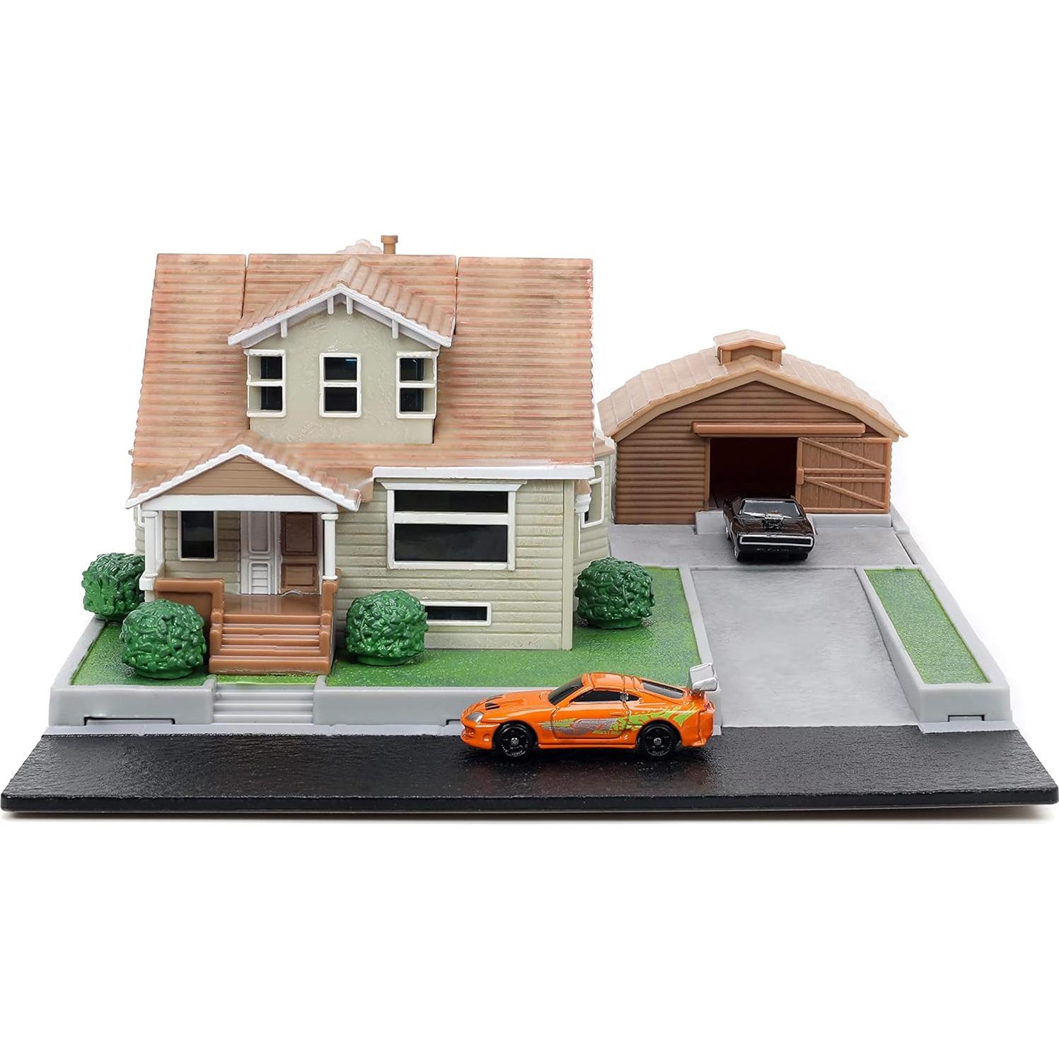 Diorama Casa Dom Toretto Jada Toys con 2 coches 4,19 cm