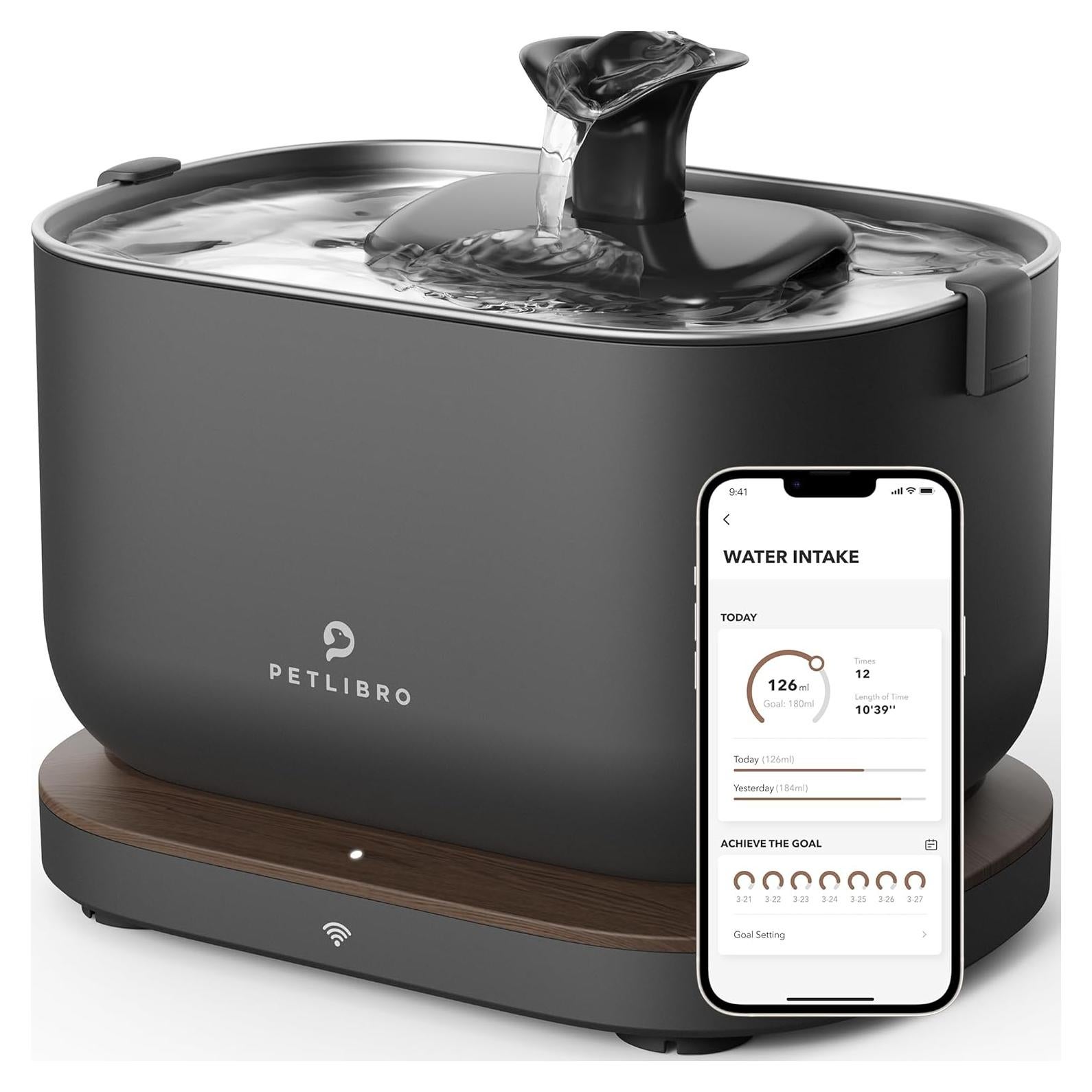 Fuente de Agua para Gatos PETLIBRO 2.5L Acero Inoxidable