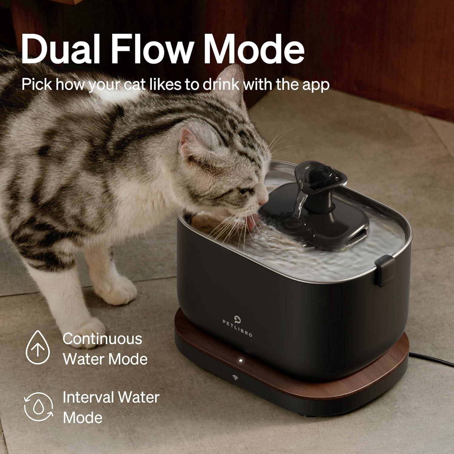 Fuente de Agua para Gatos PETLIBRO 2.5L Acero Inoxidable