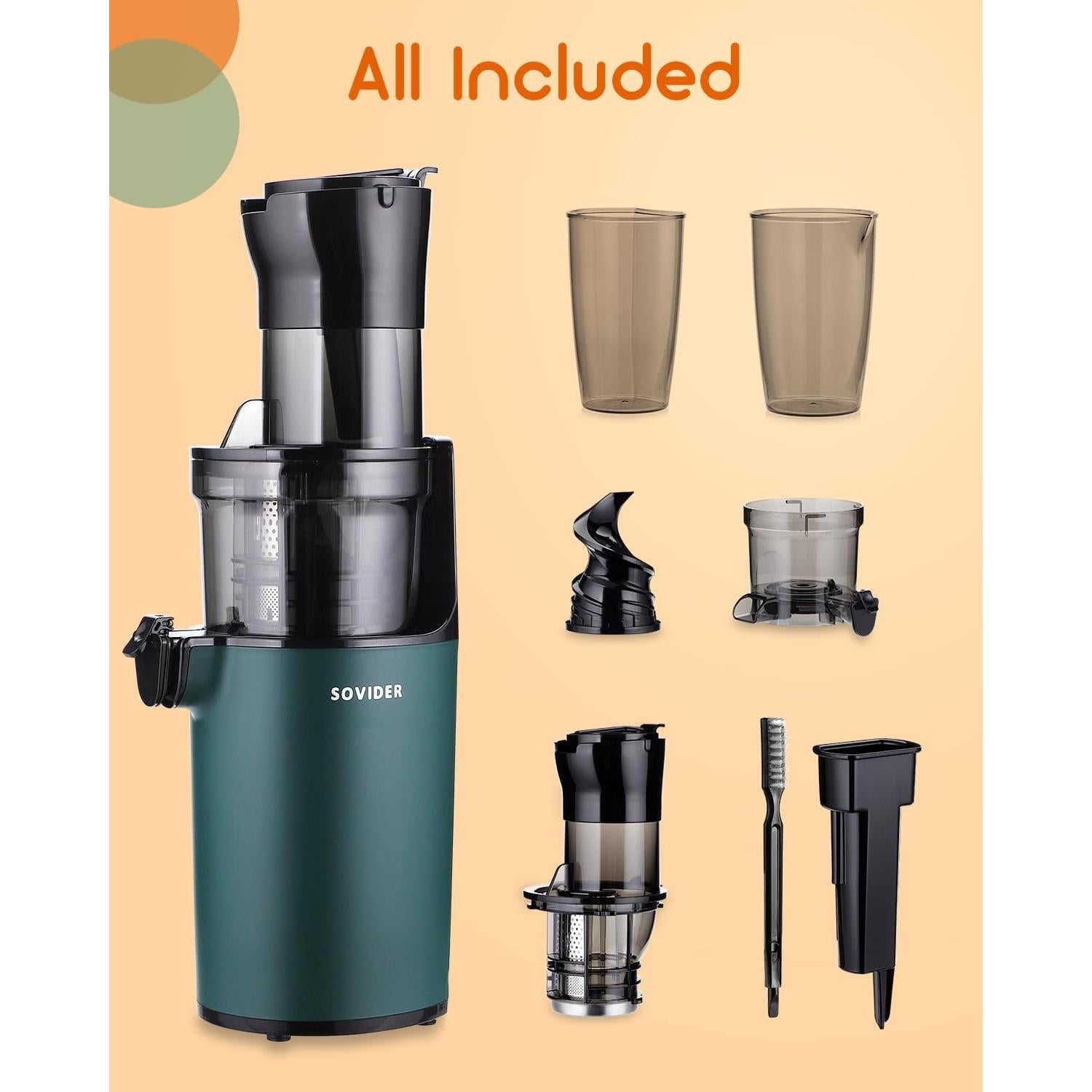 Extractor de Jugo REPALY Prensa Fría 200W 80mm Fácil Limpieza