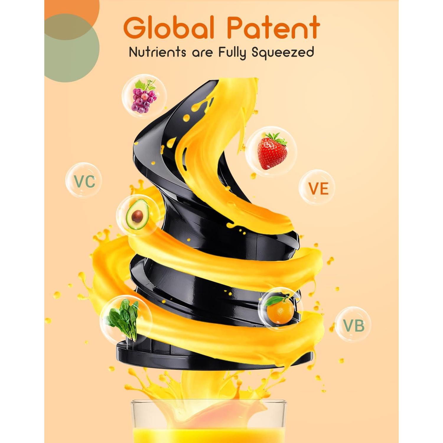 Extractor de Jugo REPALY Prensa Fría 200W 80mm Fácil Limpieza