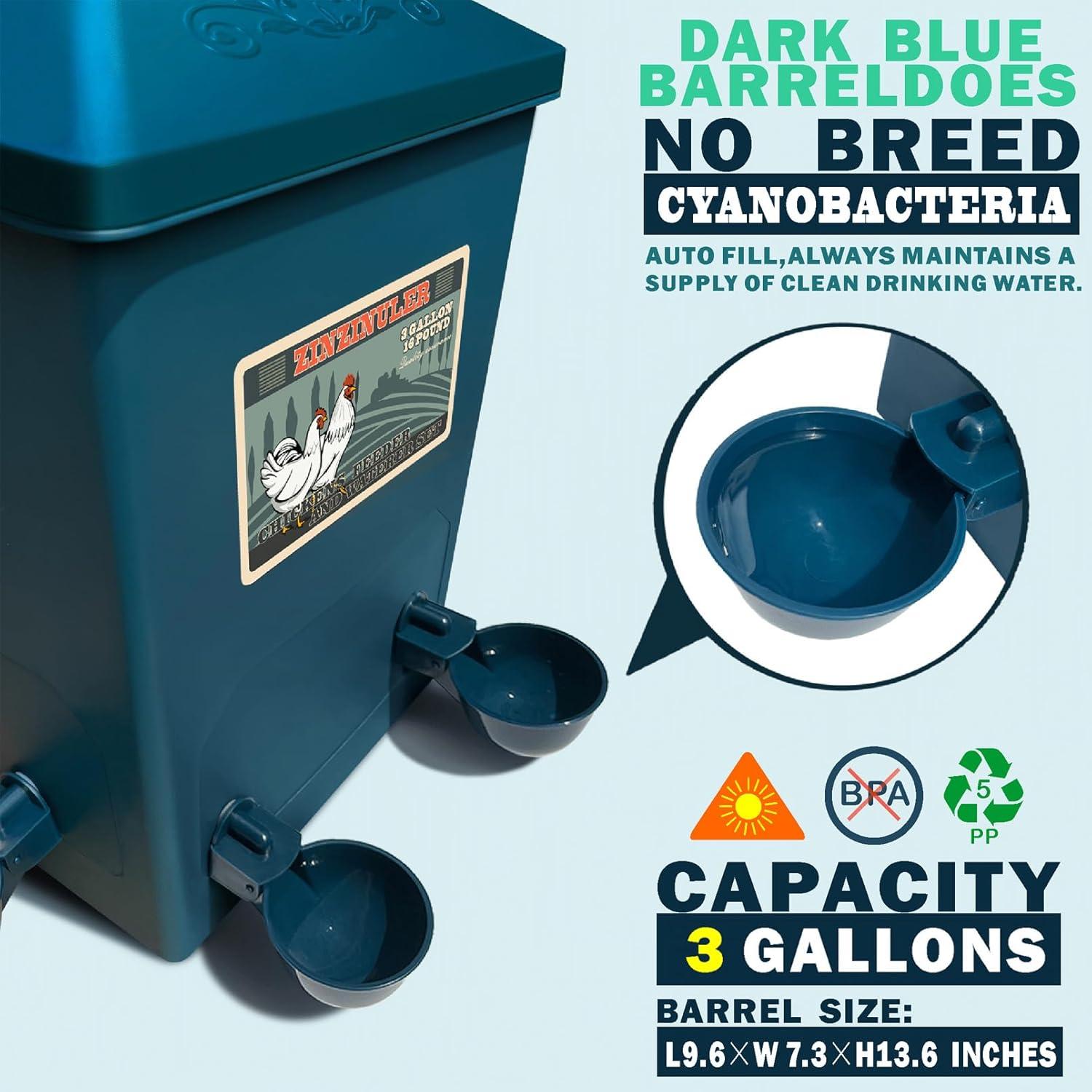 Comedero Automático ZINZINULER 7.26 kg y Bebedero 11.36 L