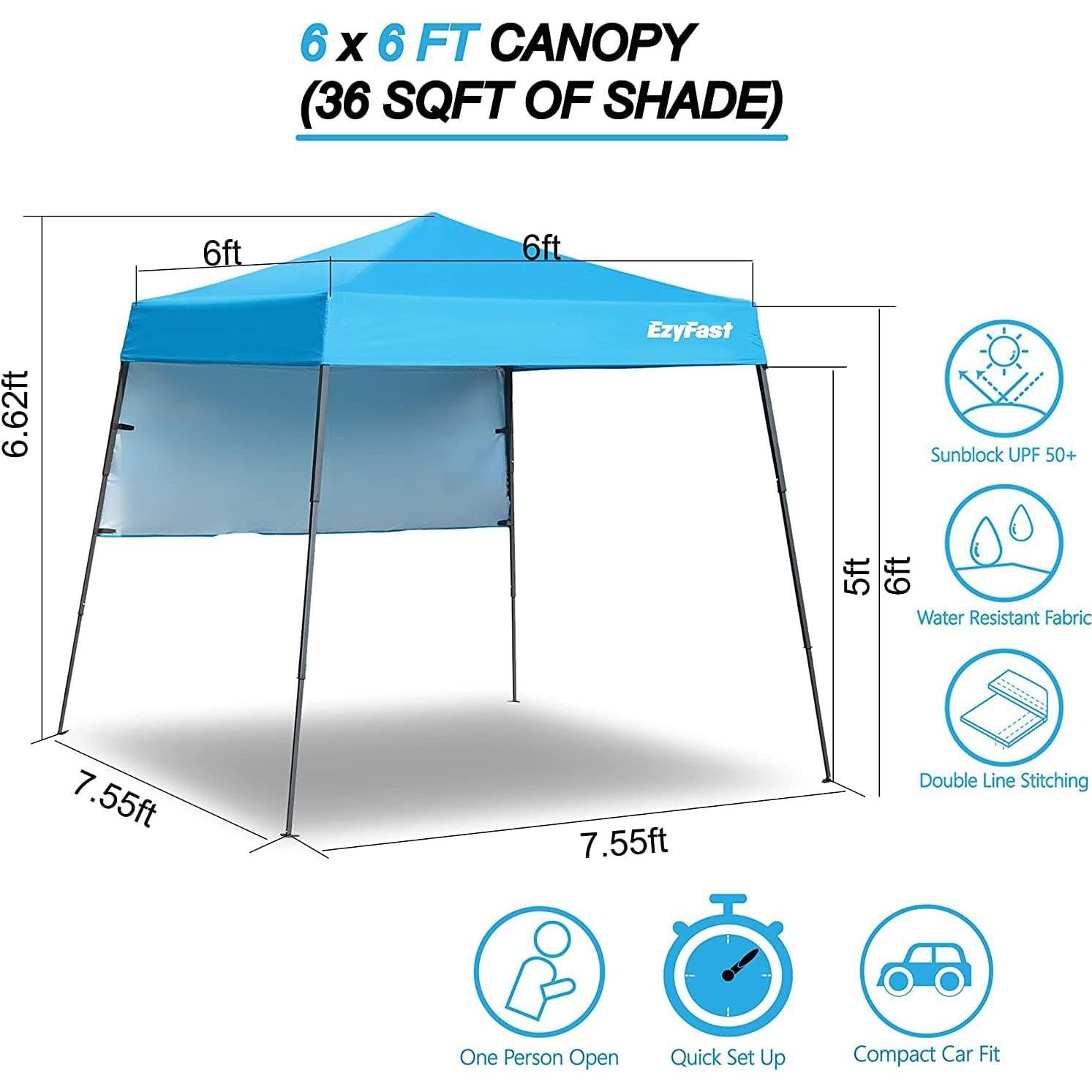 Toldo EzyFast Compacto 3x3 m con Protección UV para Camping