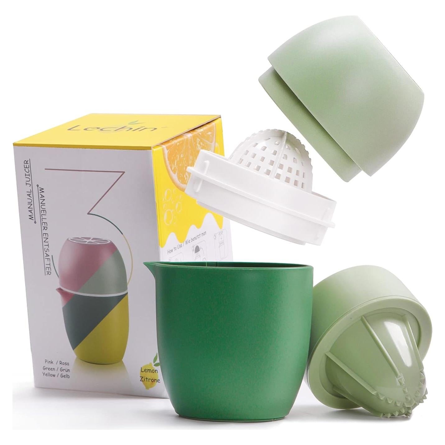 Exprimidor Manual Lechin Verde 480ml para Cítricos y Más