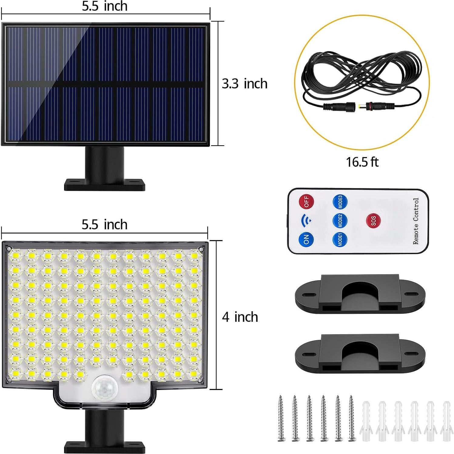 Luces Solares KERNOWO 106 LED 3000LM con Sensor de Movimiento