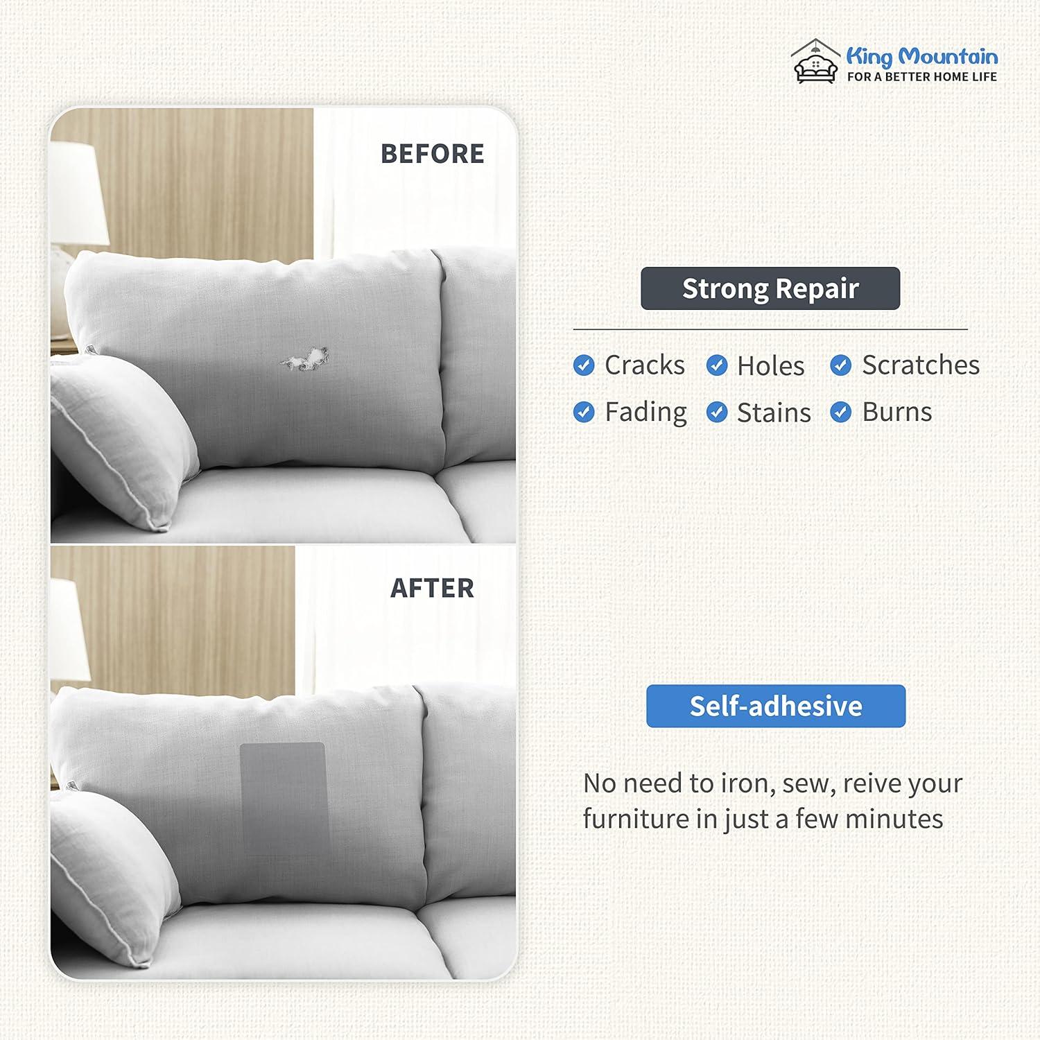 Parche de Reparación KING MOUNTAIN 12.7x20.3 cm 8 Pcs Gris