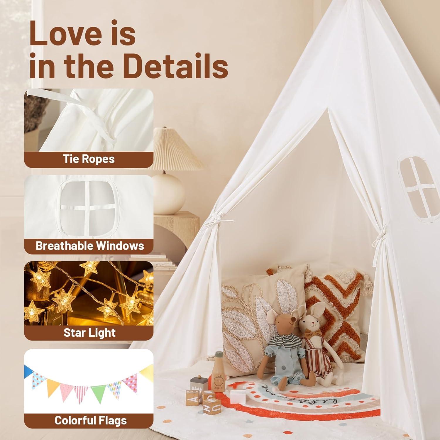Tienda Teepee para Niños Wisdom - Casa de Juego Interior y Exterior