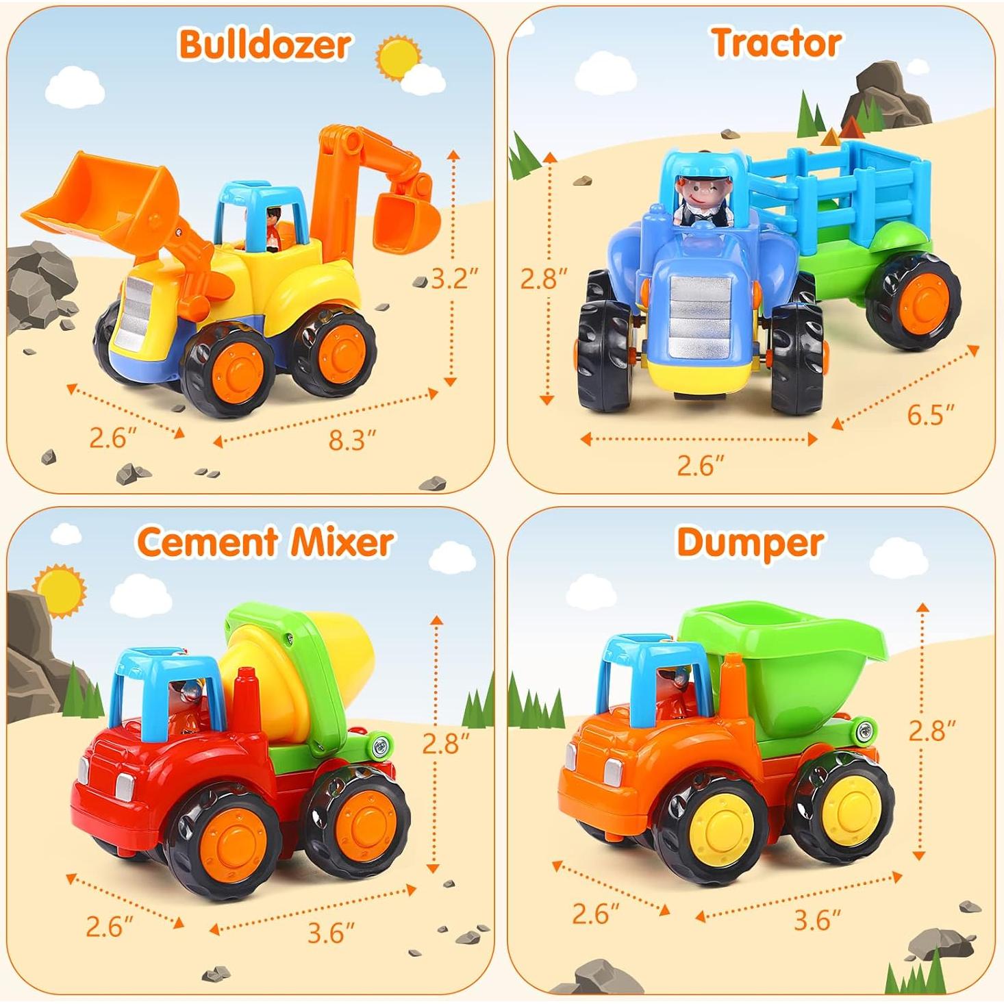 Juguete Educativo Bekker 4 Vehículos de Construcción