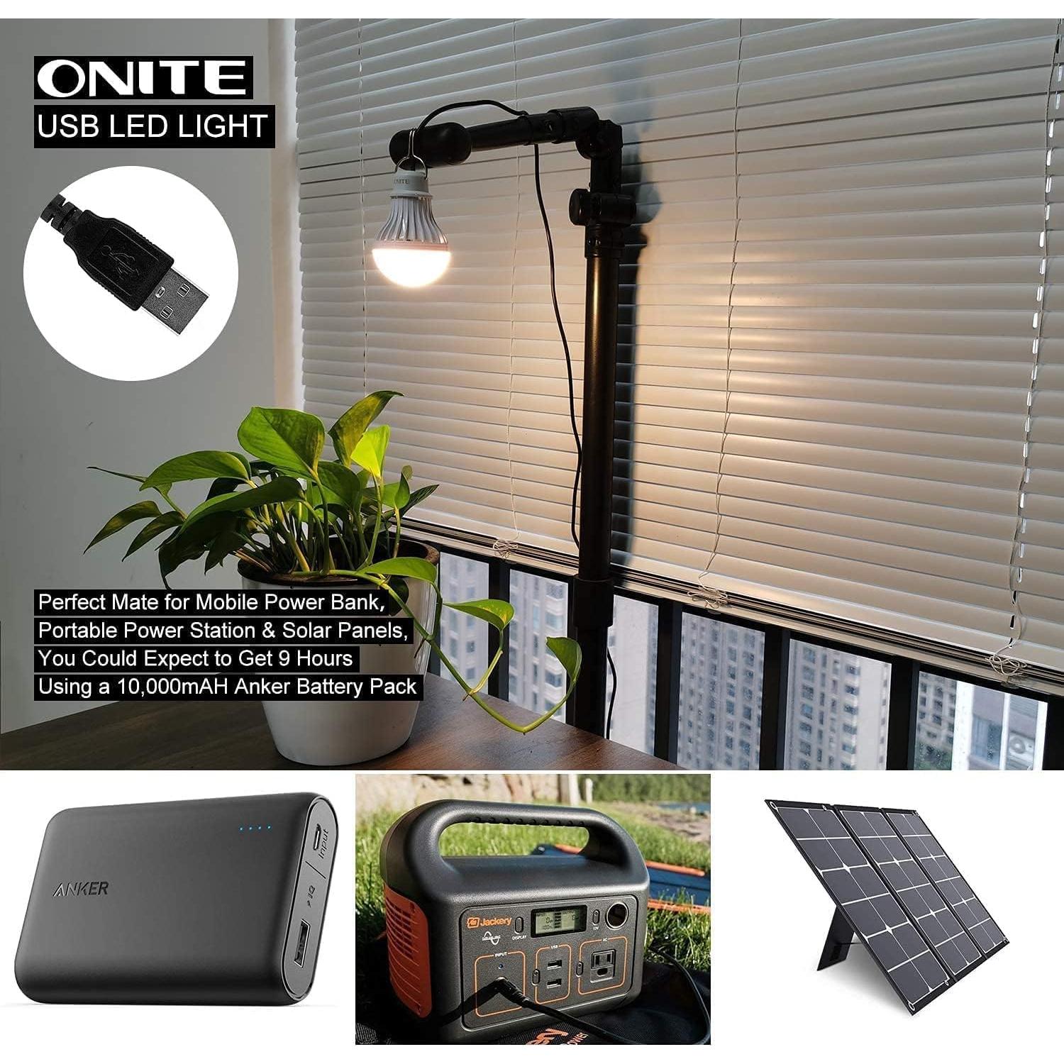 Bombilla LED USB Onite 5W, luz cálida 2700K, 2.56m