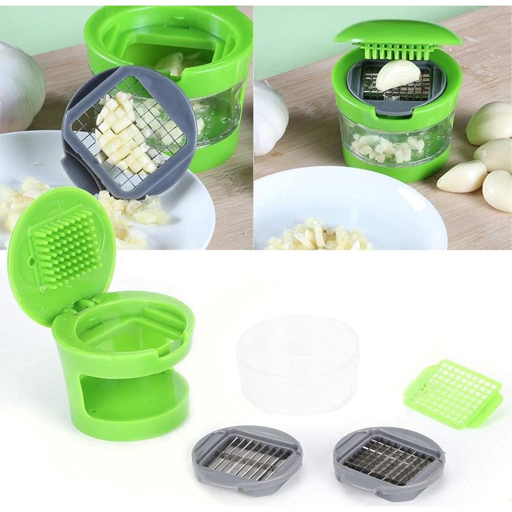 Picador de Ajo Manual Zerodis Verde 7.2 cm 2 cuchillas