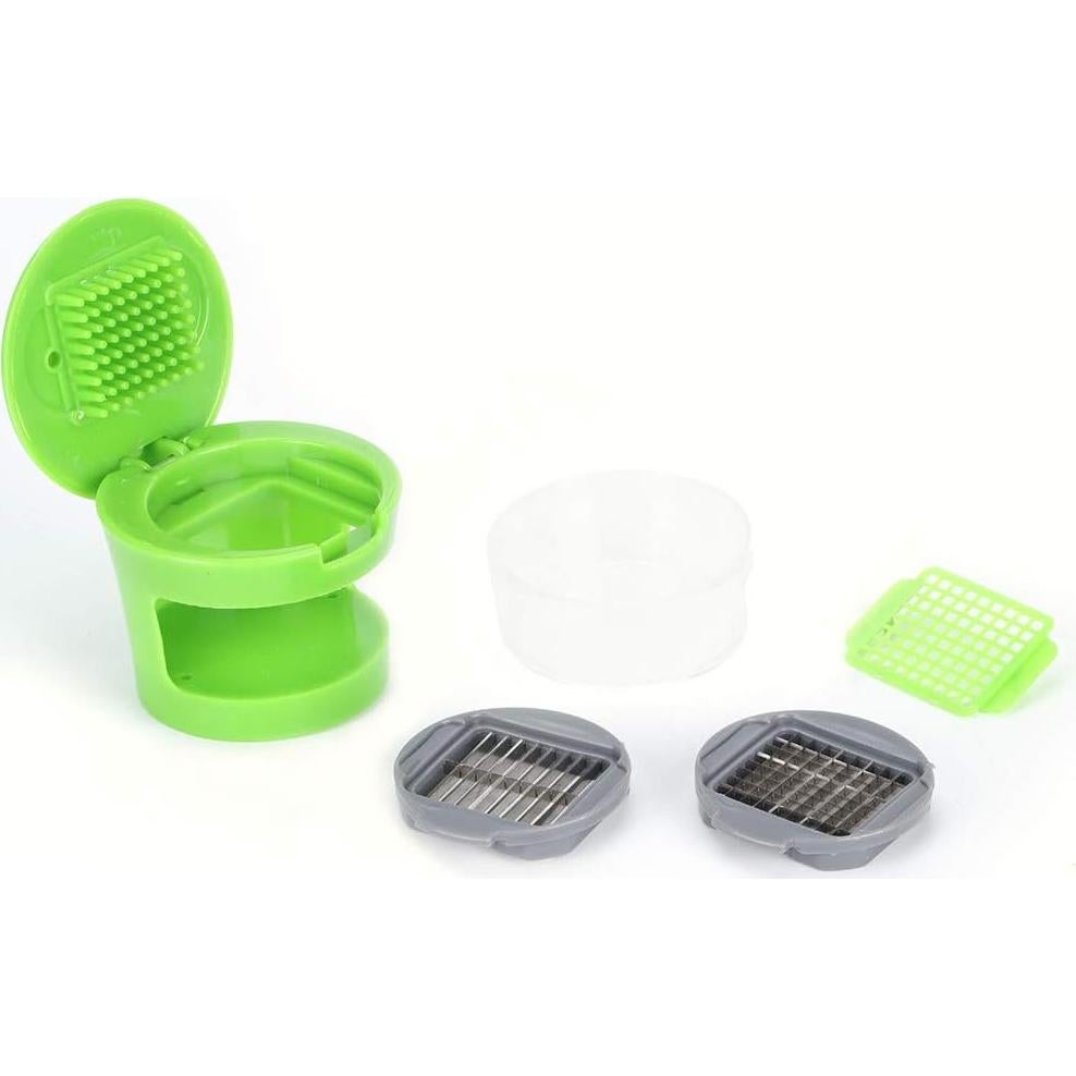 Picador de Ajo Manual Zerodis Verde 7.2 cm 2 cuchillas