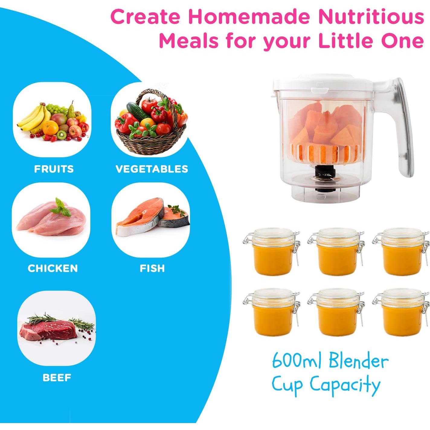 Procesador de Alimentos para Bebés EVLA, Licuadora y Vaporera