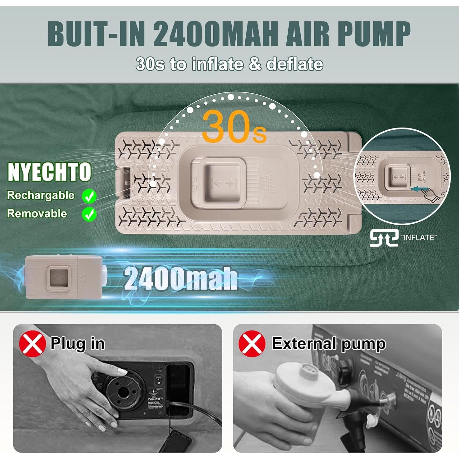 Colchoneta Autoinflable NYECHTO DK-GN Verde 7.9 cm Camping