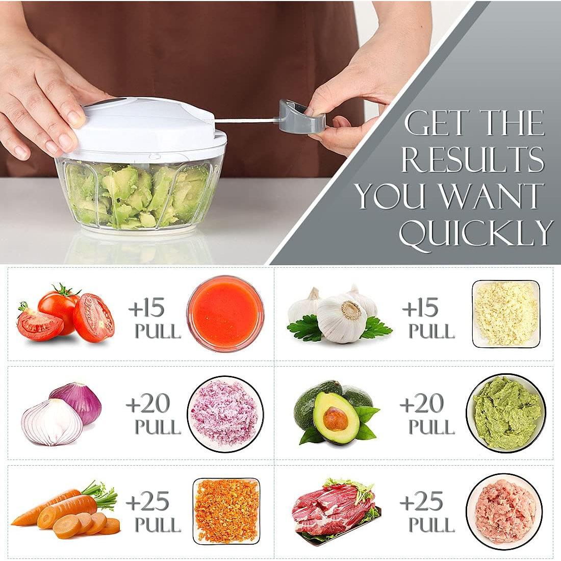 Picador de Alimentos Manual Ourokhome 500 ml Blanco