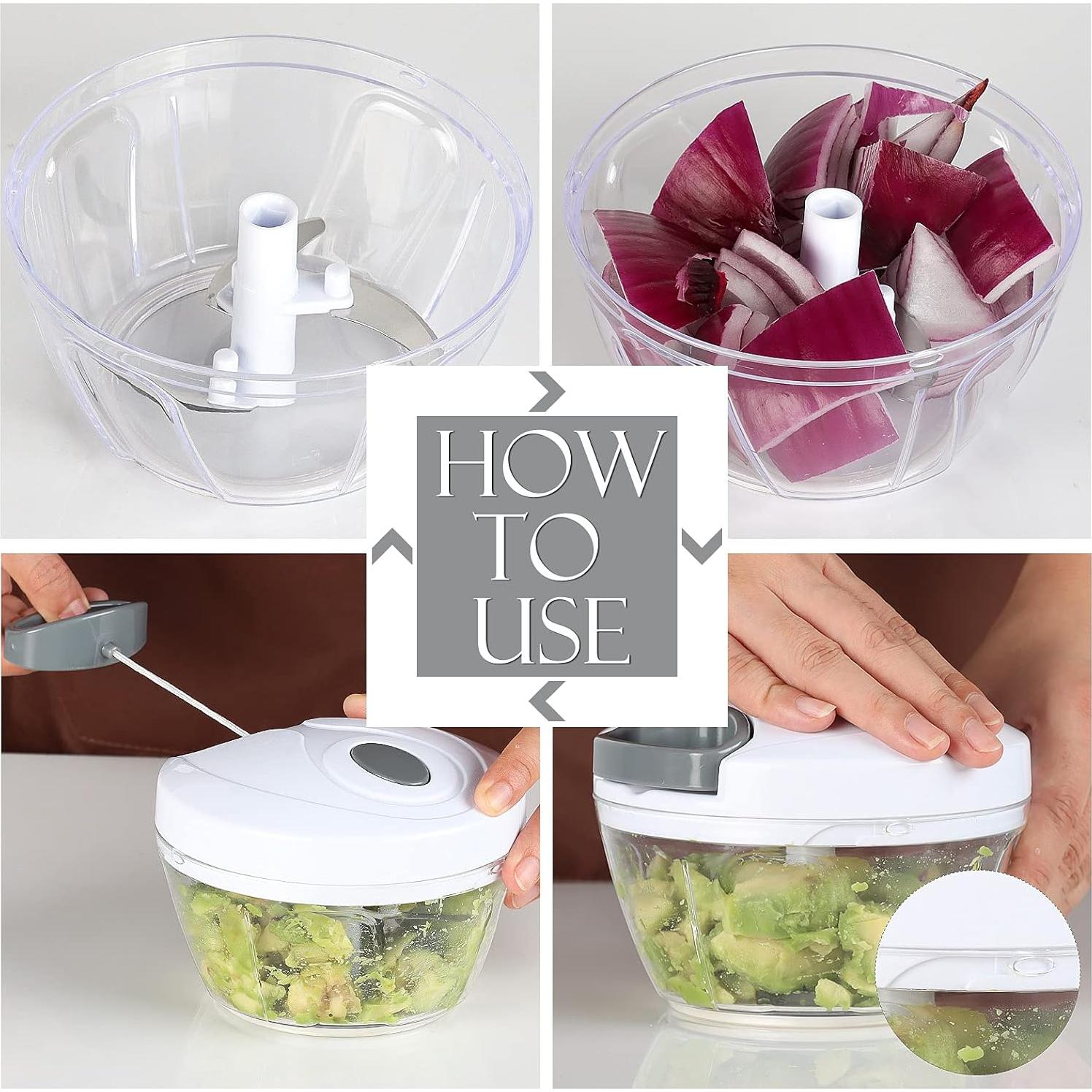 Picador de Alimentos Manual Ourokhome 500 ml Blanco