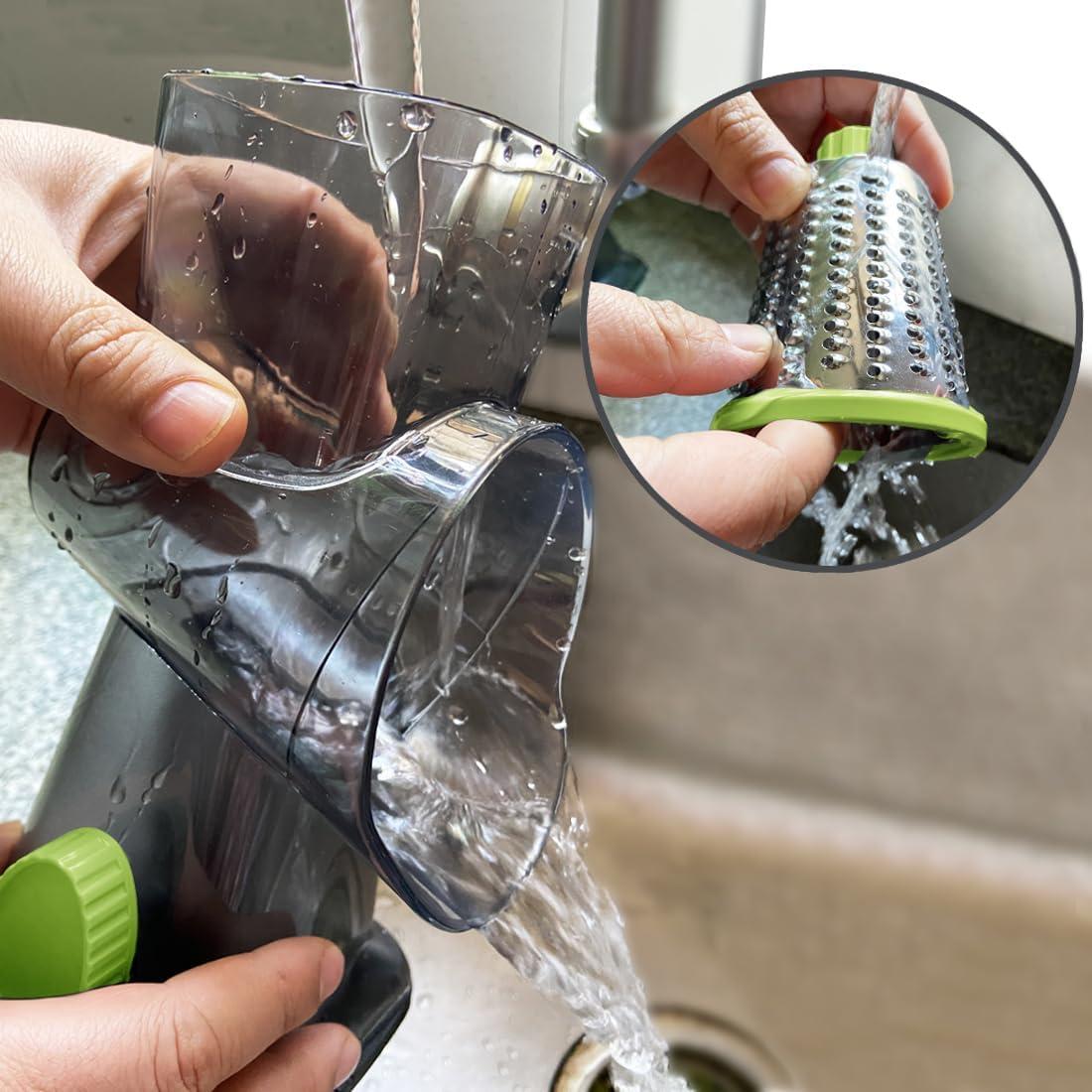 Rallador de Queso Rotatorio BNUNWISH 3 Cuchillas Acero Inoxidable