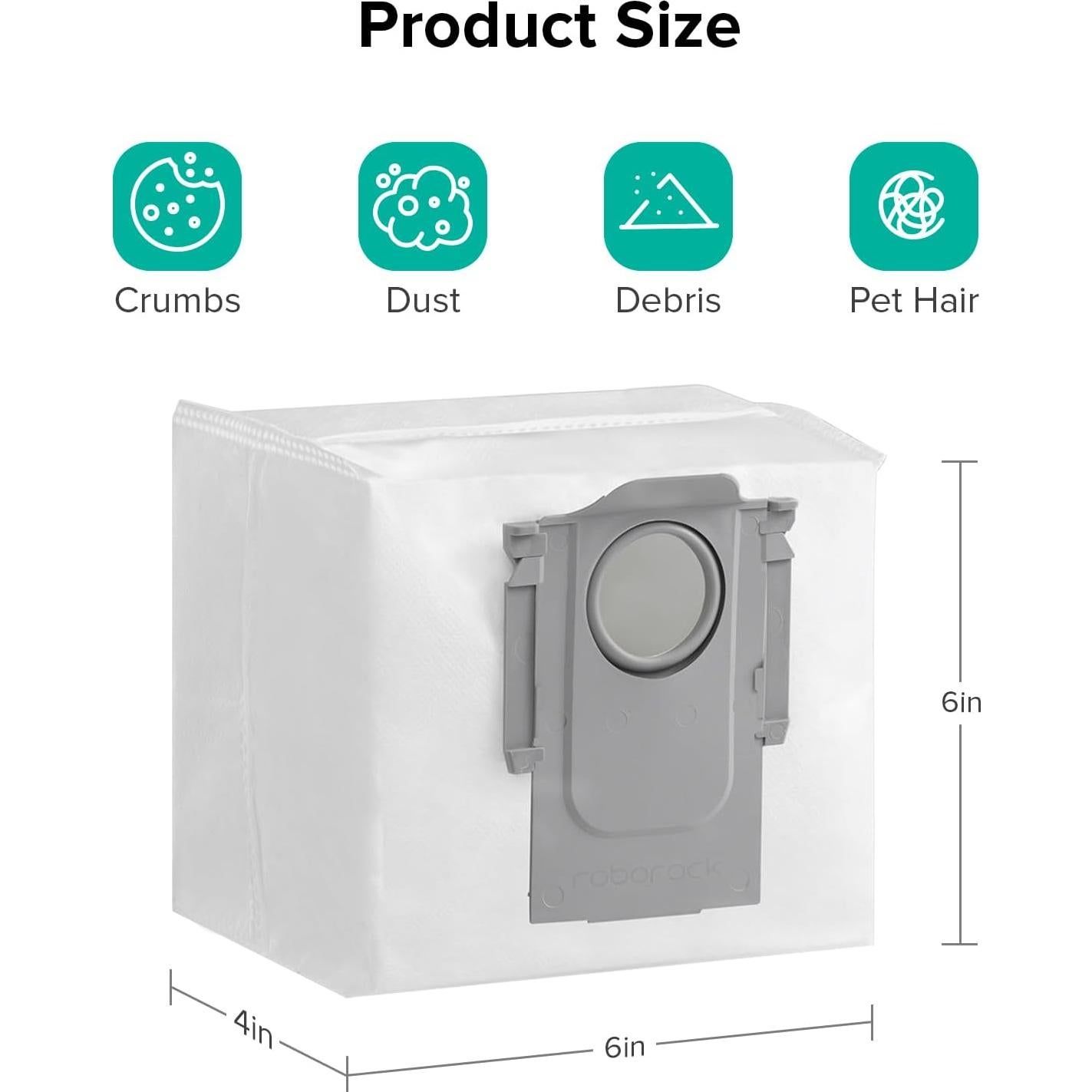 Bolsas Desechables Roborock para Aspiradora Robot S8 Pro Ultra - 6 Piezas