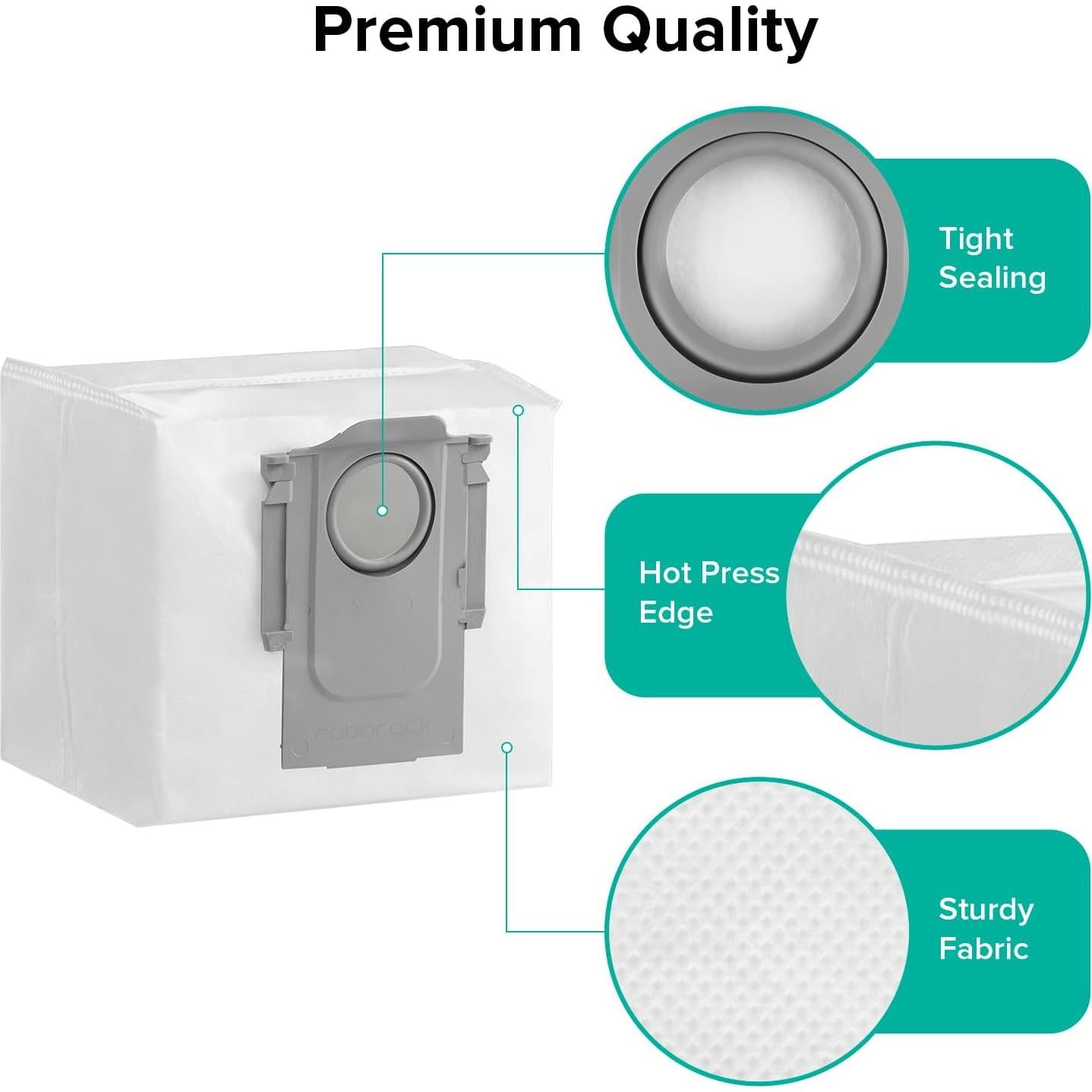 Bolsas Desechables Roborock para Aspiradora Robot S8 Pro Ultra - 6 Piezas