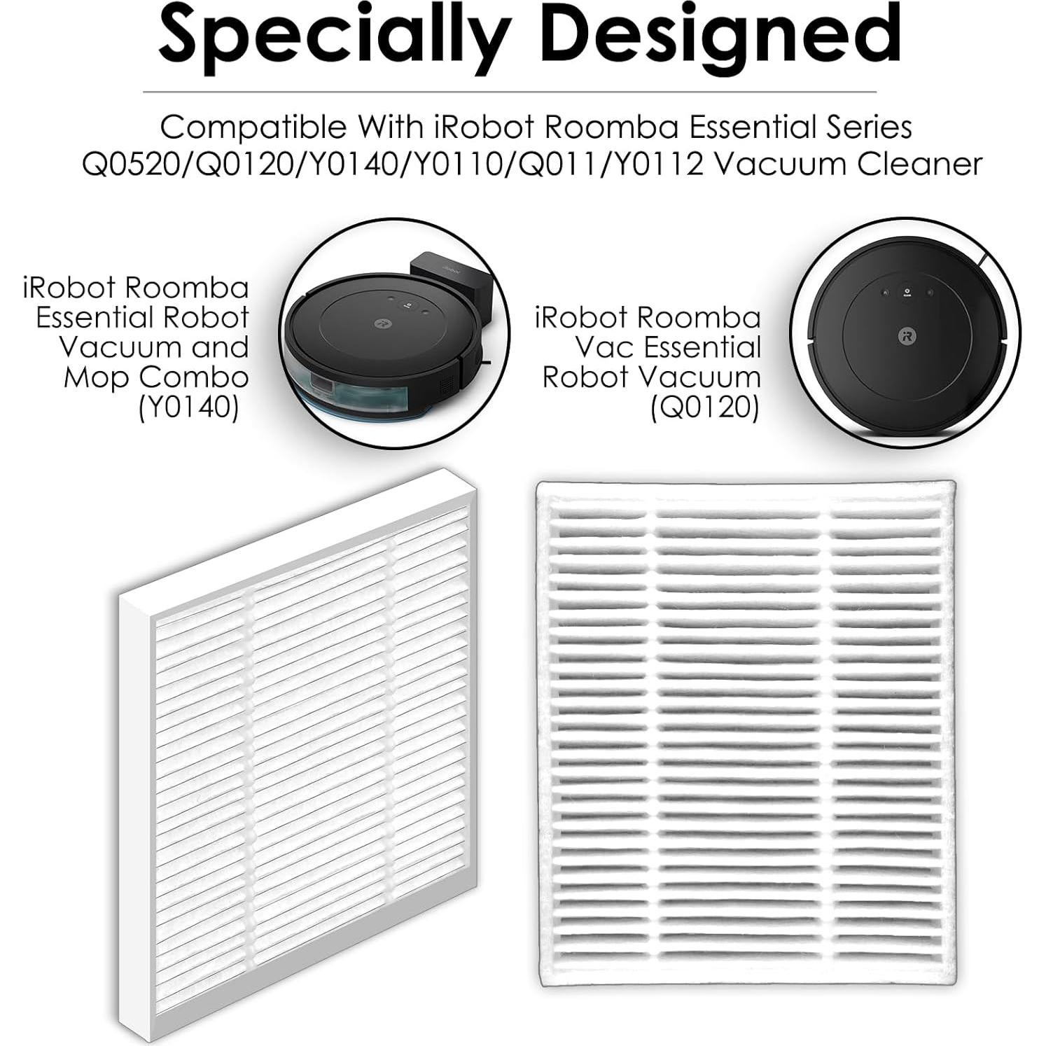 Filtros HEPA BRUVISH 16 Piezas para iRobot Roomba 2