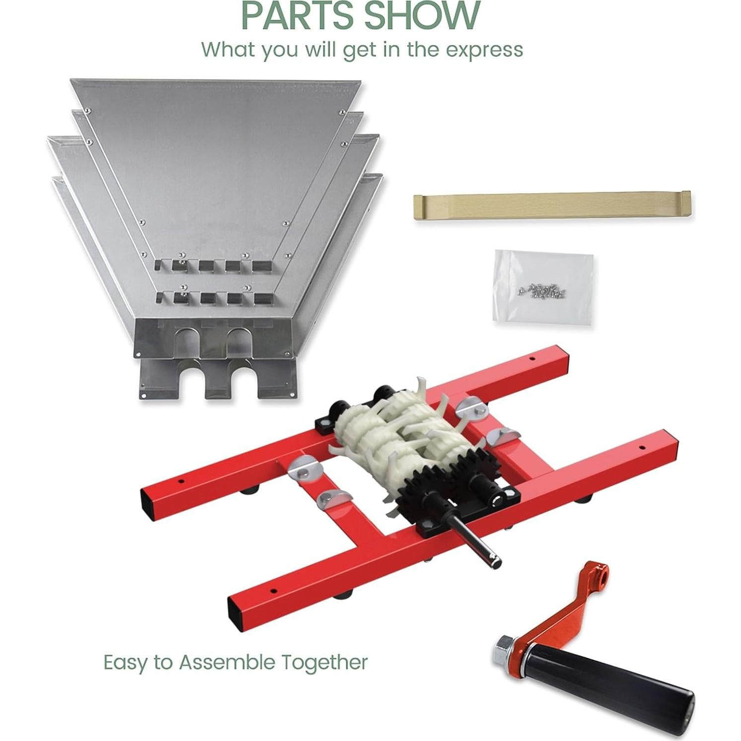 Trituradora de Frutas EJWOX 7L Manual Acero Inoxidable Rojo