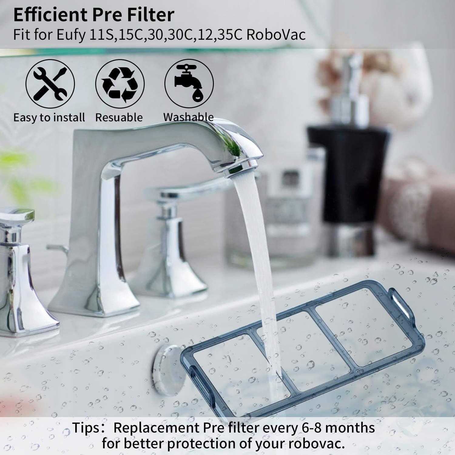 Kit de Repuestos Eufy RoboVac 11S 30 30C 15C 12 35C - 6 Filtros 6 Cepillos