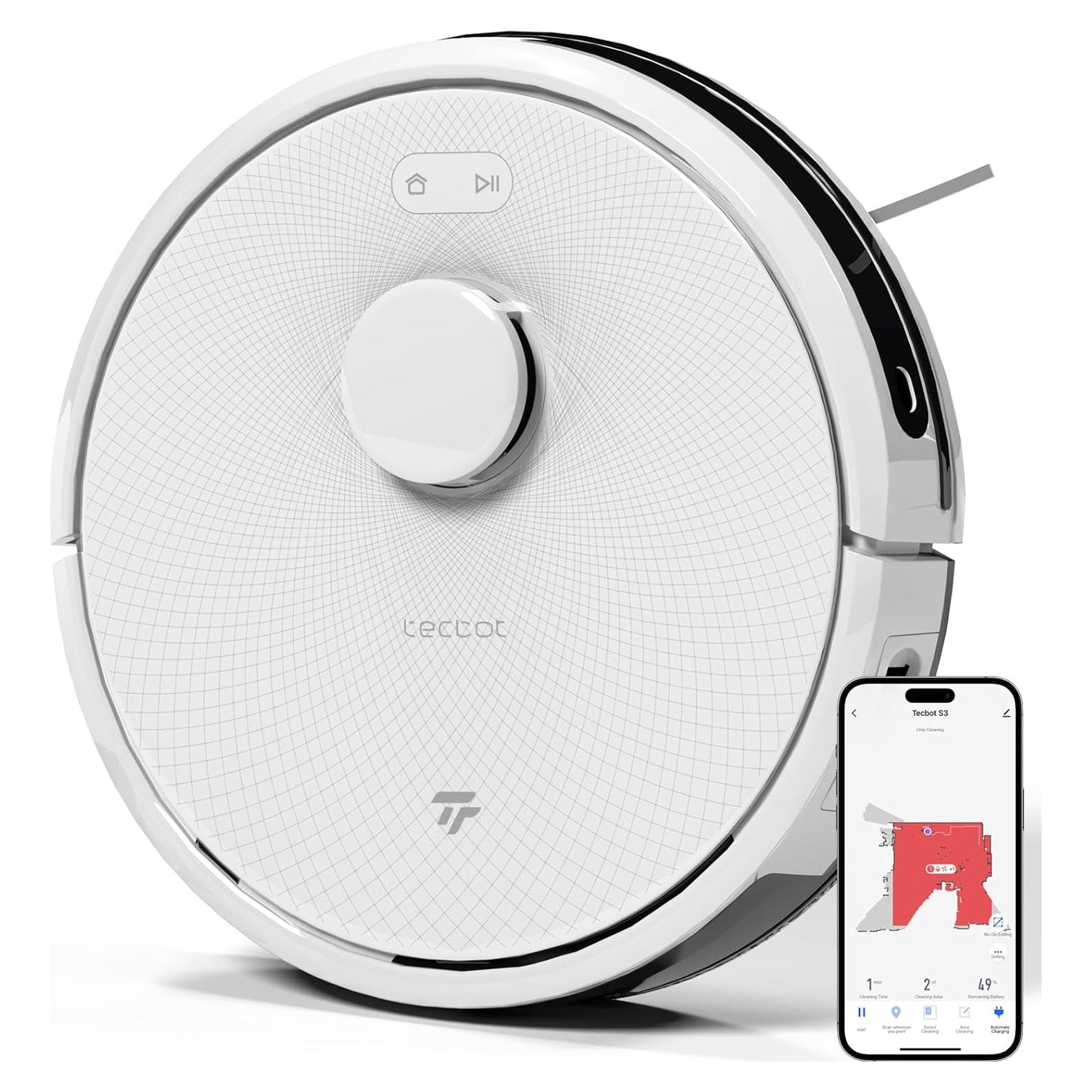 Aspiradora Robótica TECBOT S3 Pro 150min 4000Pa WiFi Blanco