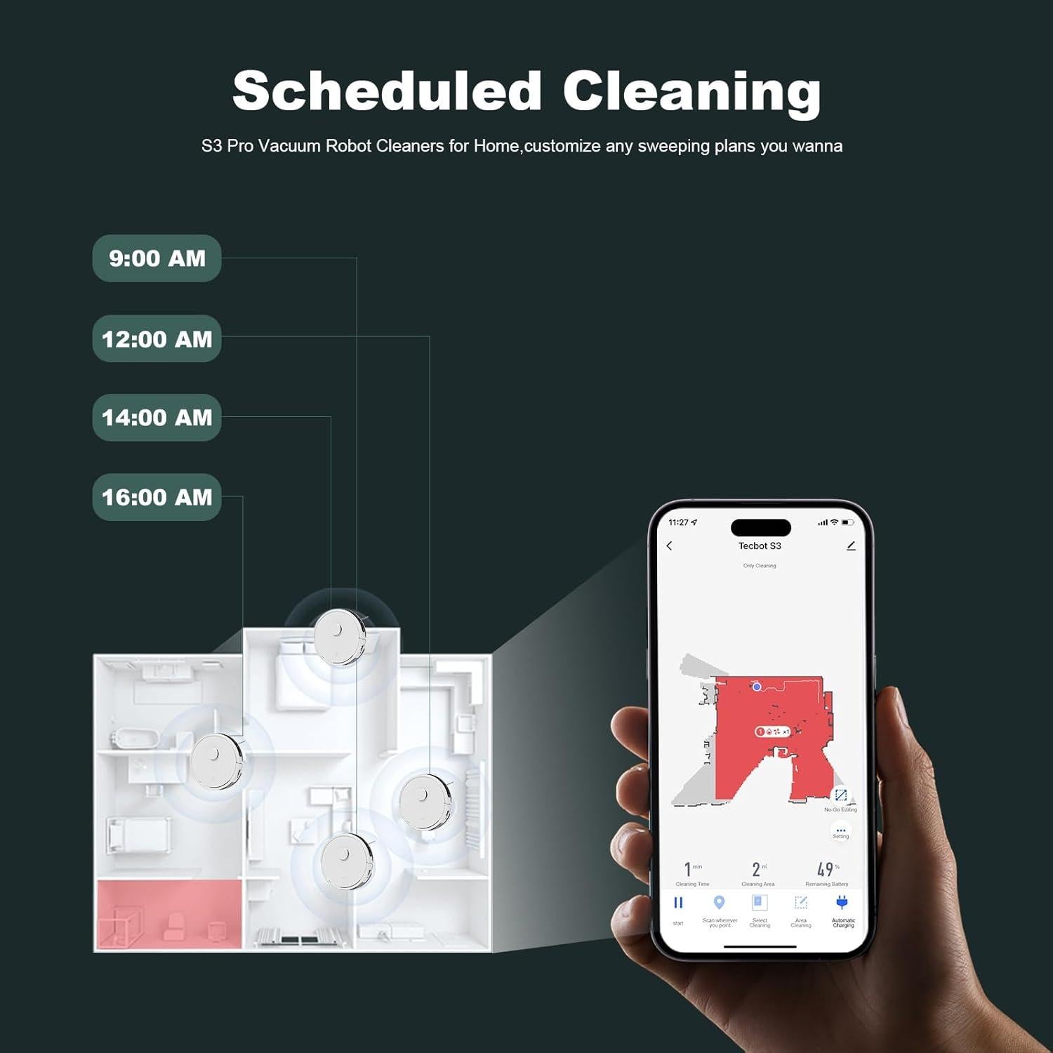 Aspiradora Robótica TECBOT S3 Pro 150min 4000Pa WiFi Blanco