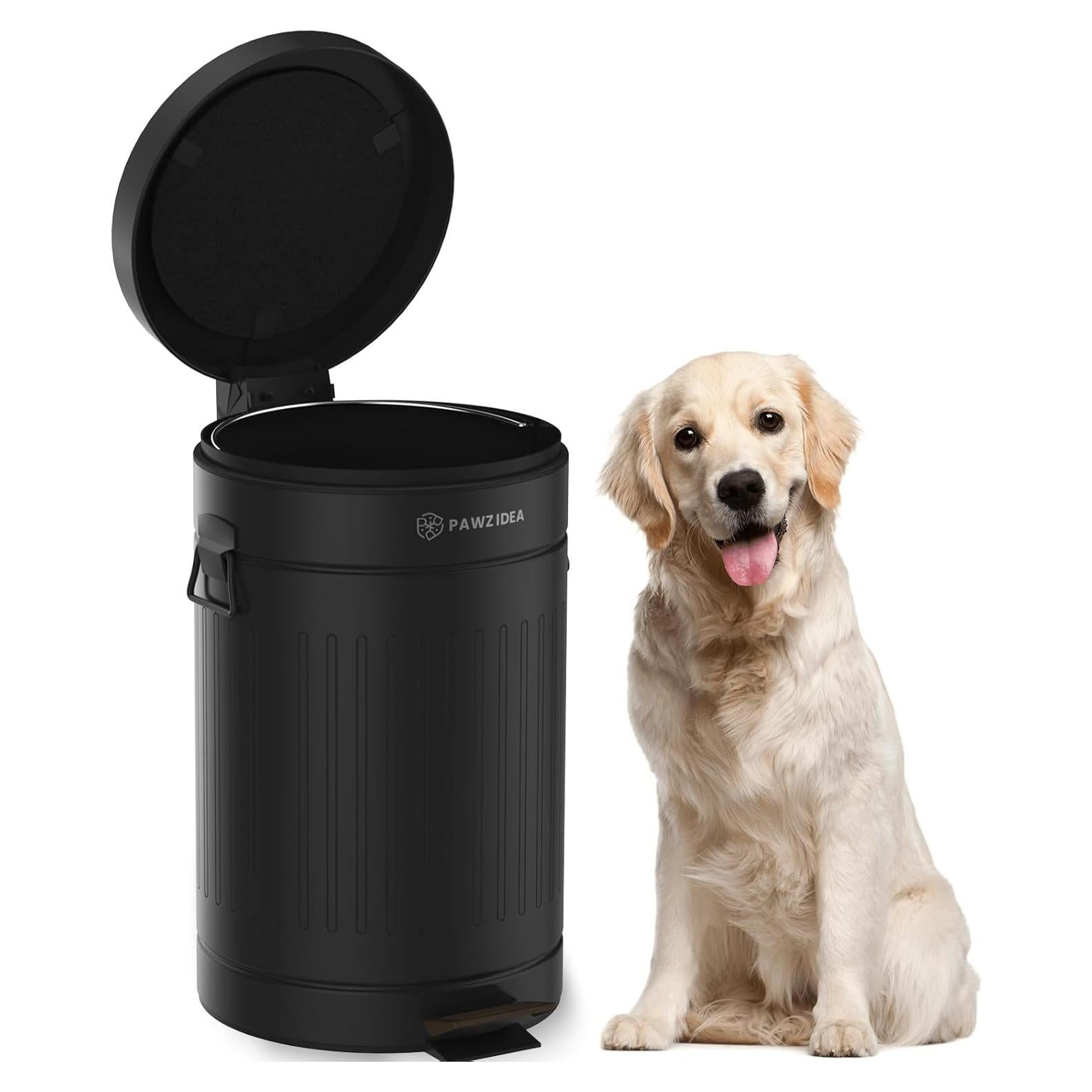 Cubo de Basura PAWZIDEA 11.7L para Excremento de Perro Negro